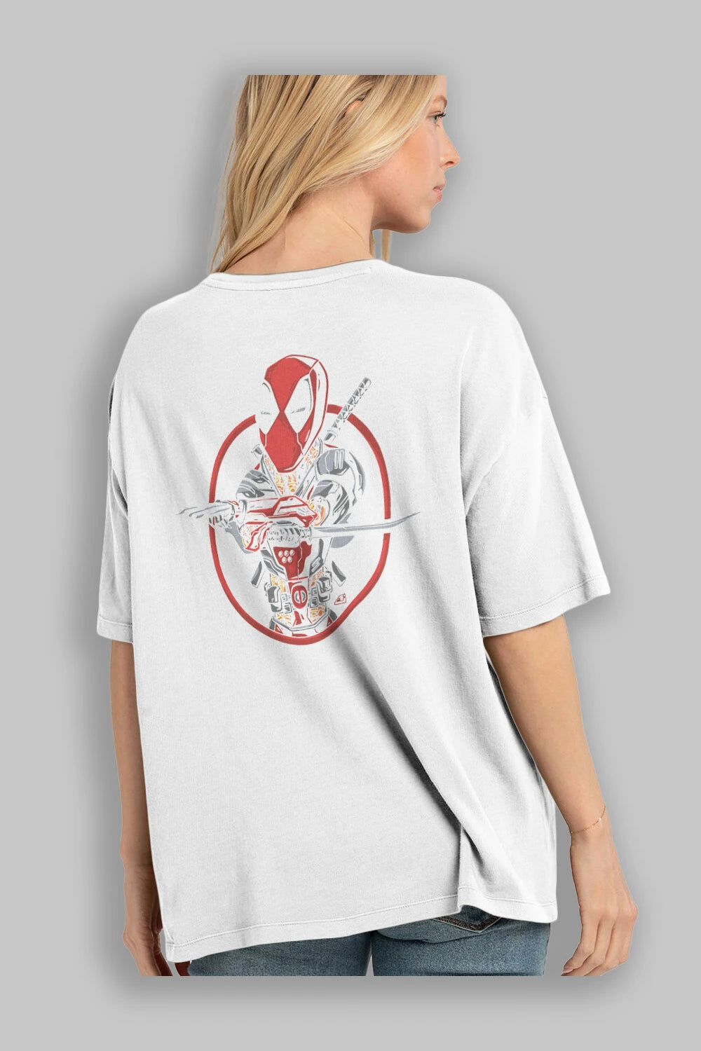 Deadpool (5) Arka Baskılı Oversize t-shirt Erkek Kadın Unisex %100 Pamuk Bisiklet Yaka tişort
