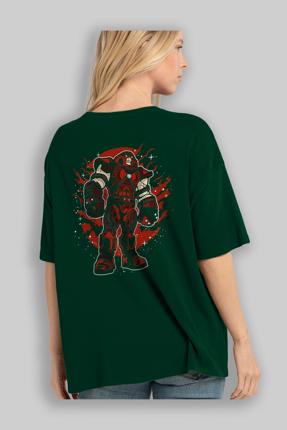 JUGERNAUT Arka Baskılı Oversize t-shirt Erkek Kadın Unisex %100 Pamuk