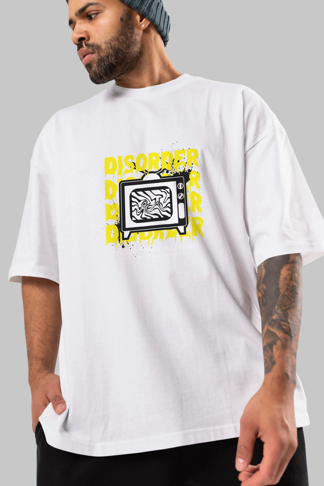 Disorder Streetwear Ön Baskılı Oversize t-shirt Erkek Kadın Unisex
