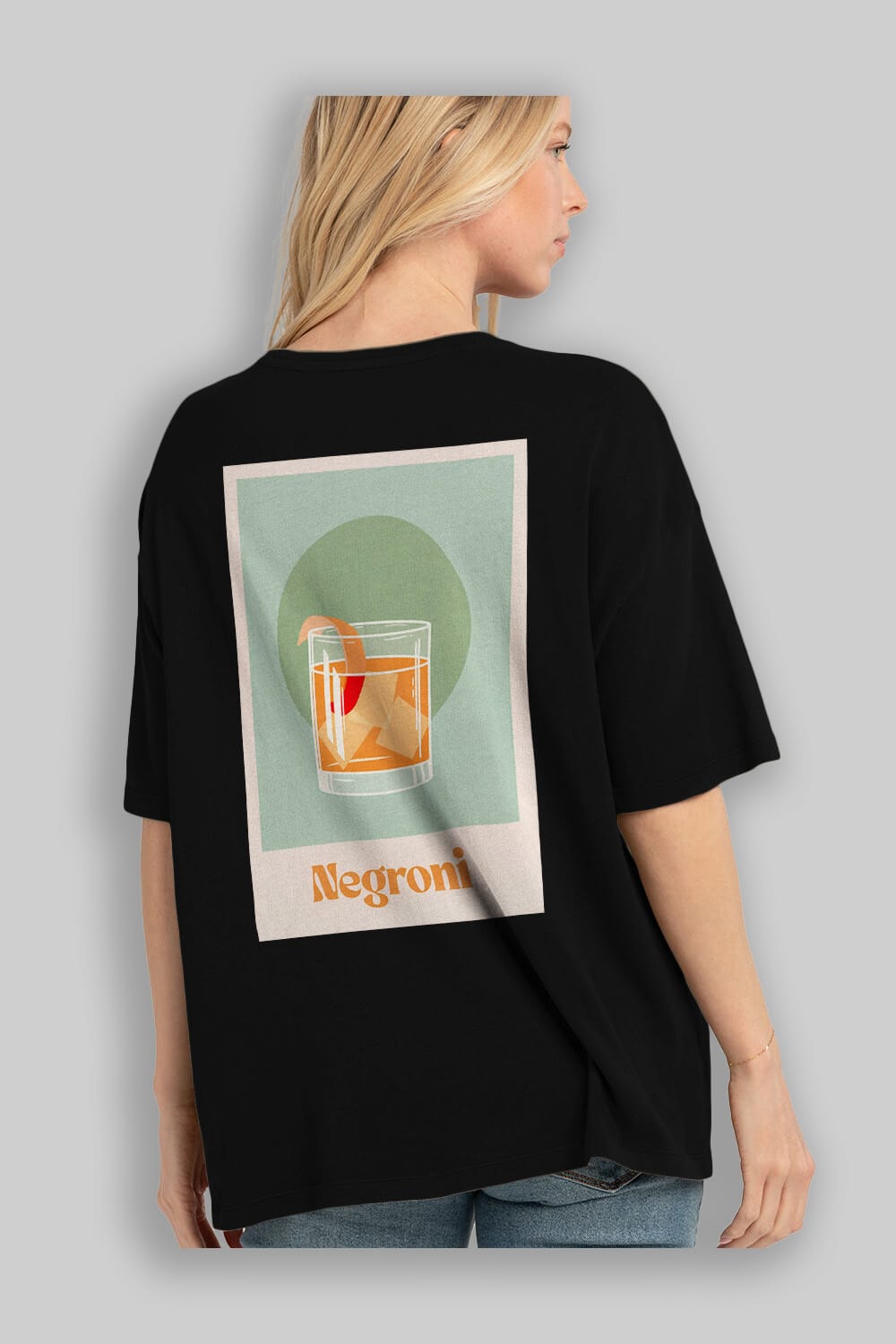 Negroni 5 Arka Baskılı Oversize t-shirt Erkek Kadın Unisex %100 Pamuk Bisiklet Yaka tişort