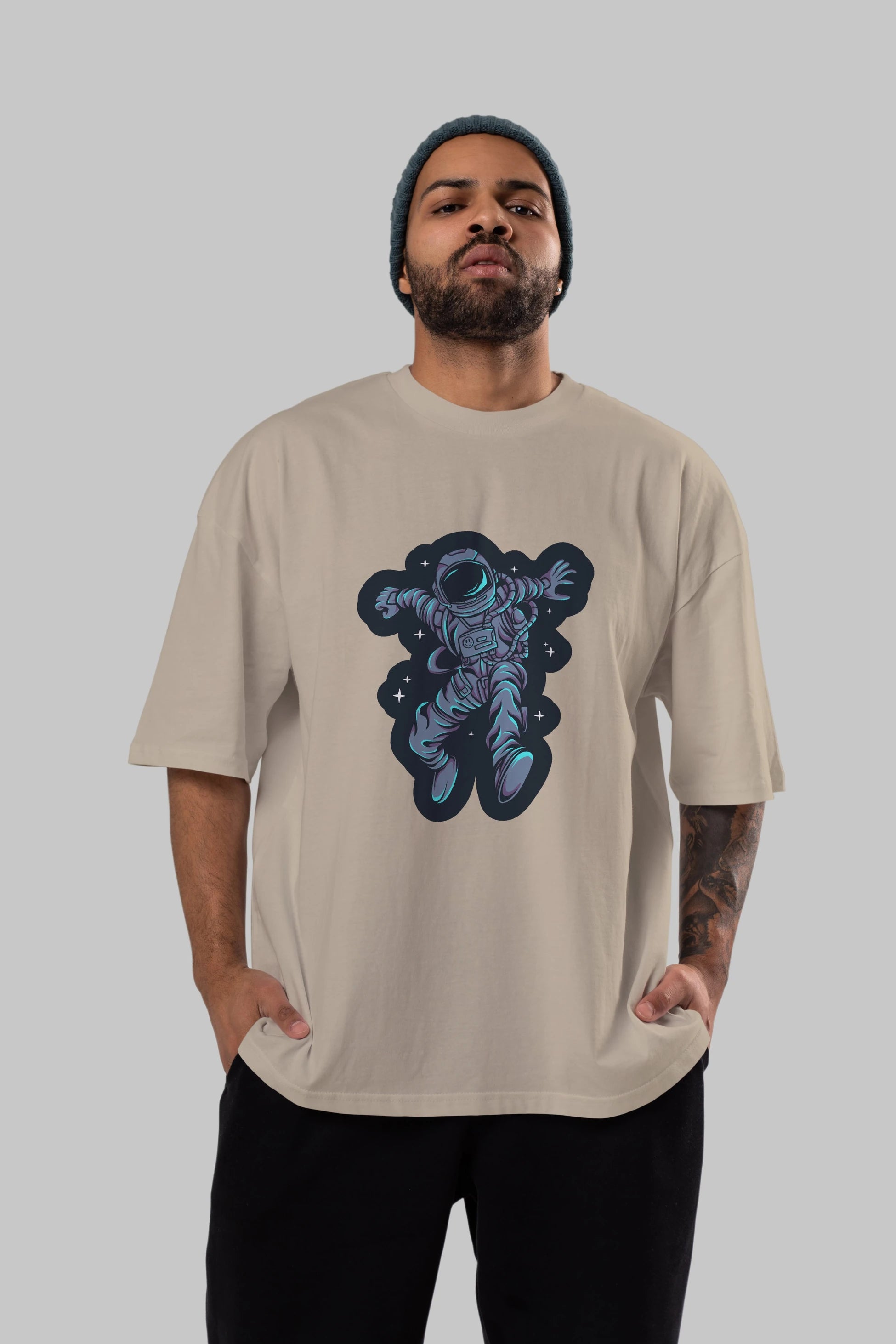 Astrostars sticker Ön Baskılı Oversize t-shirt Erkek Kadın Unisex