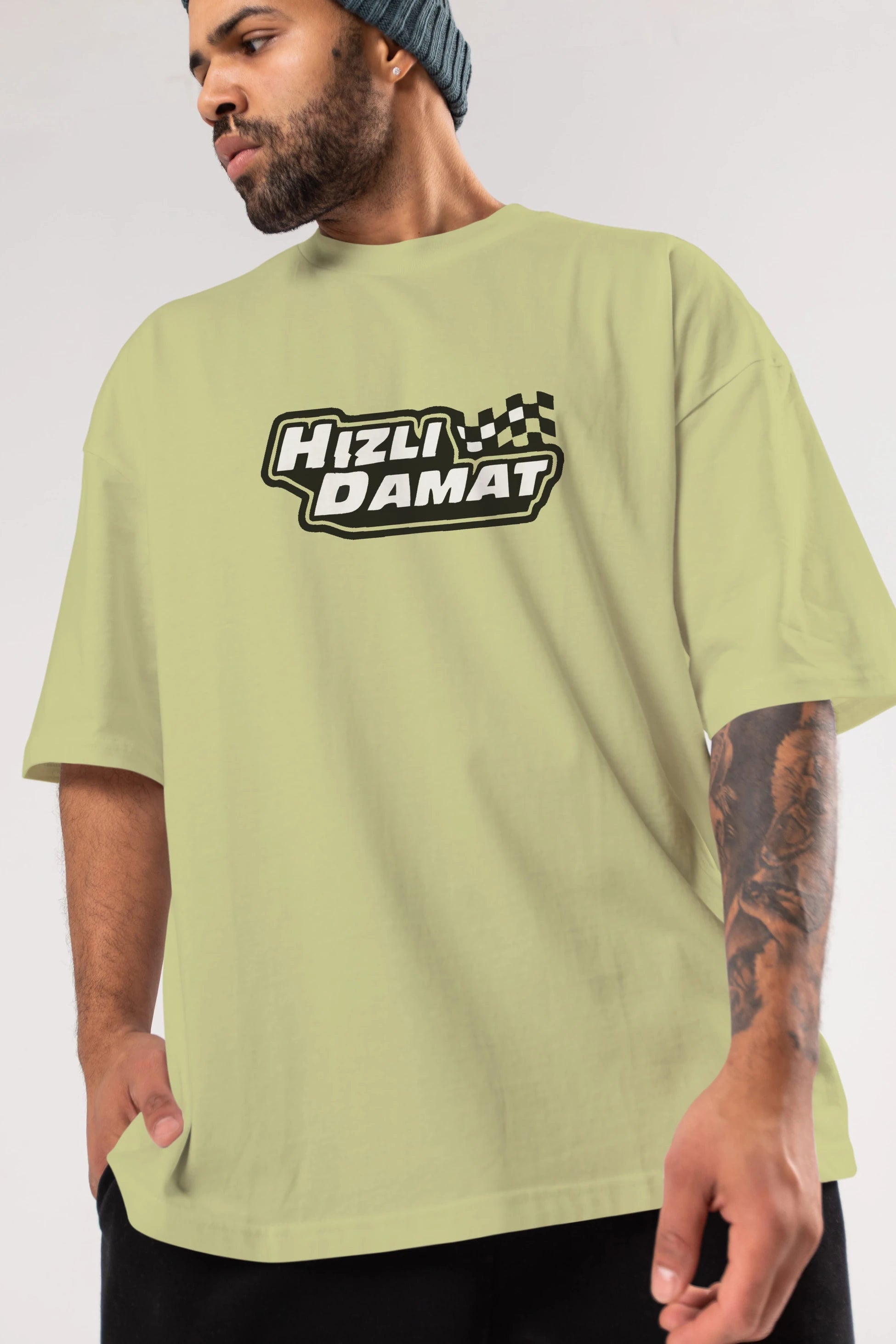 Hızlı Damat Ön Baskılı Oversize t-shirt %100 pamuk Erkek Kadın Unisex
