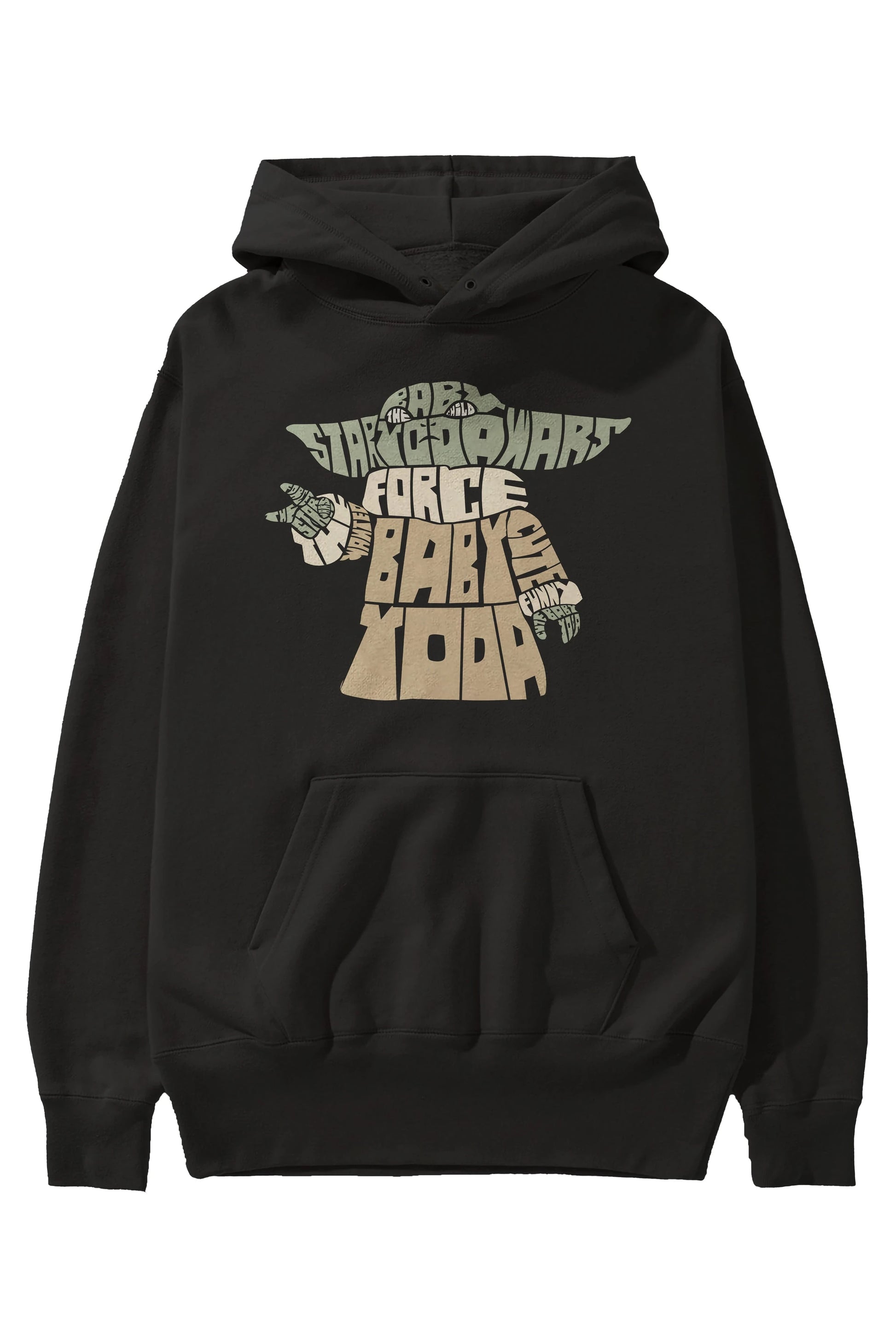 Baby Yoda Ön Baskılı Hoodie Oversize Kapüşonlu Sweatshirt Erkek Kadın Unisex