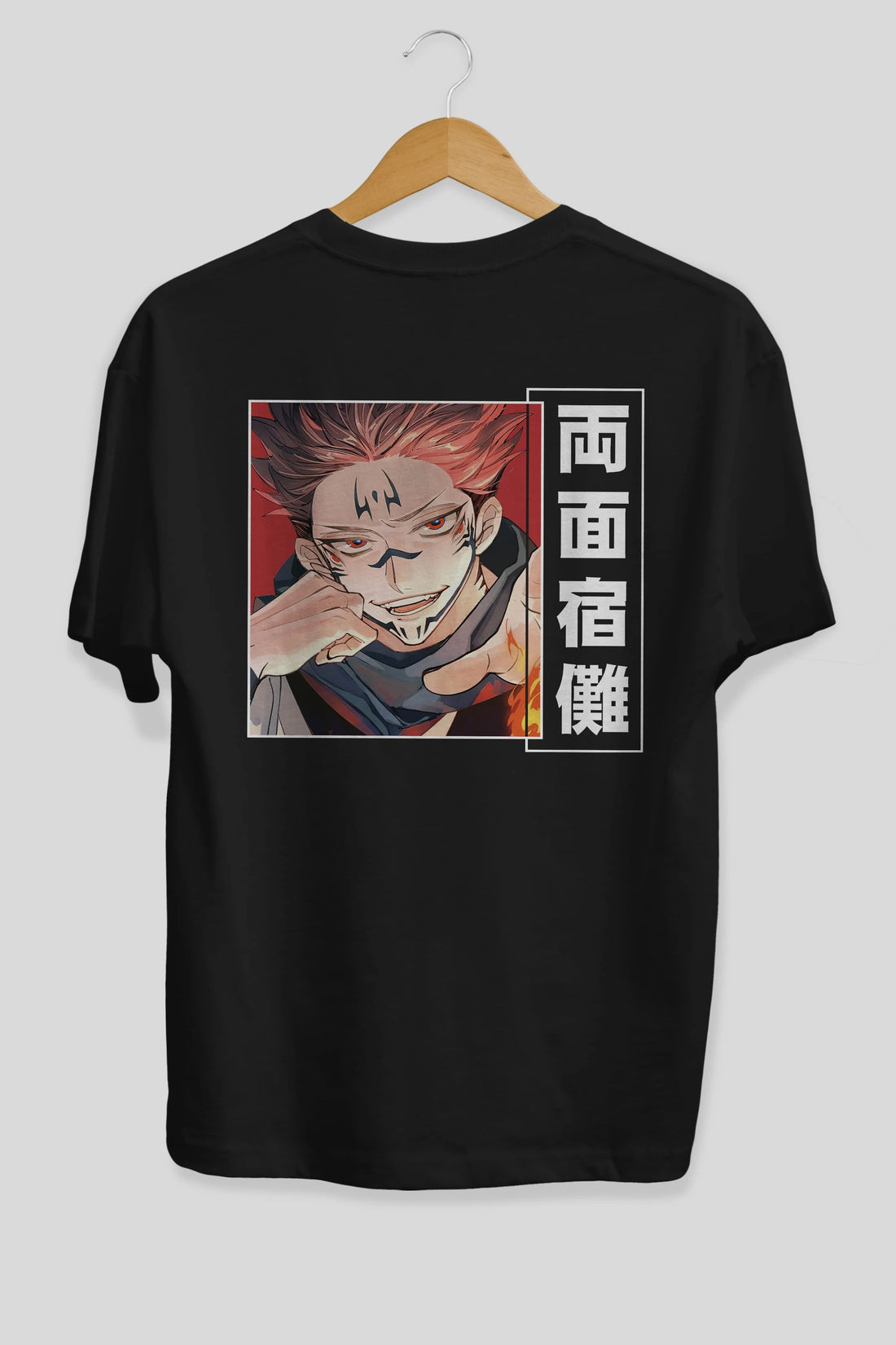 Sukuna Ryoumen 4 Anime Arka Baskılı Oversize t-shirt Erkek Kadın Unisex