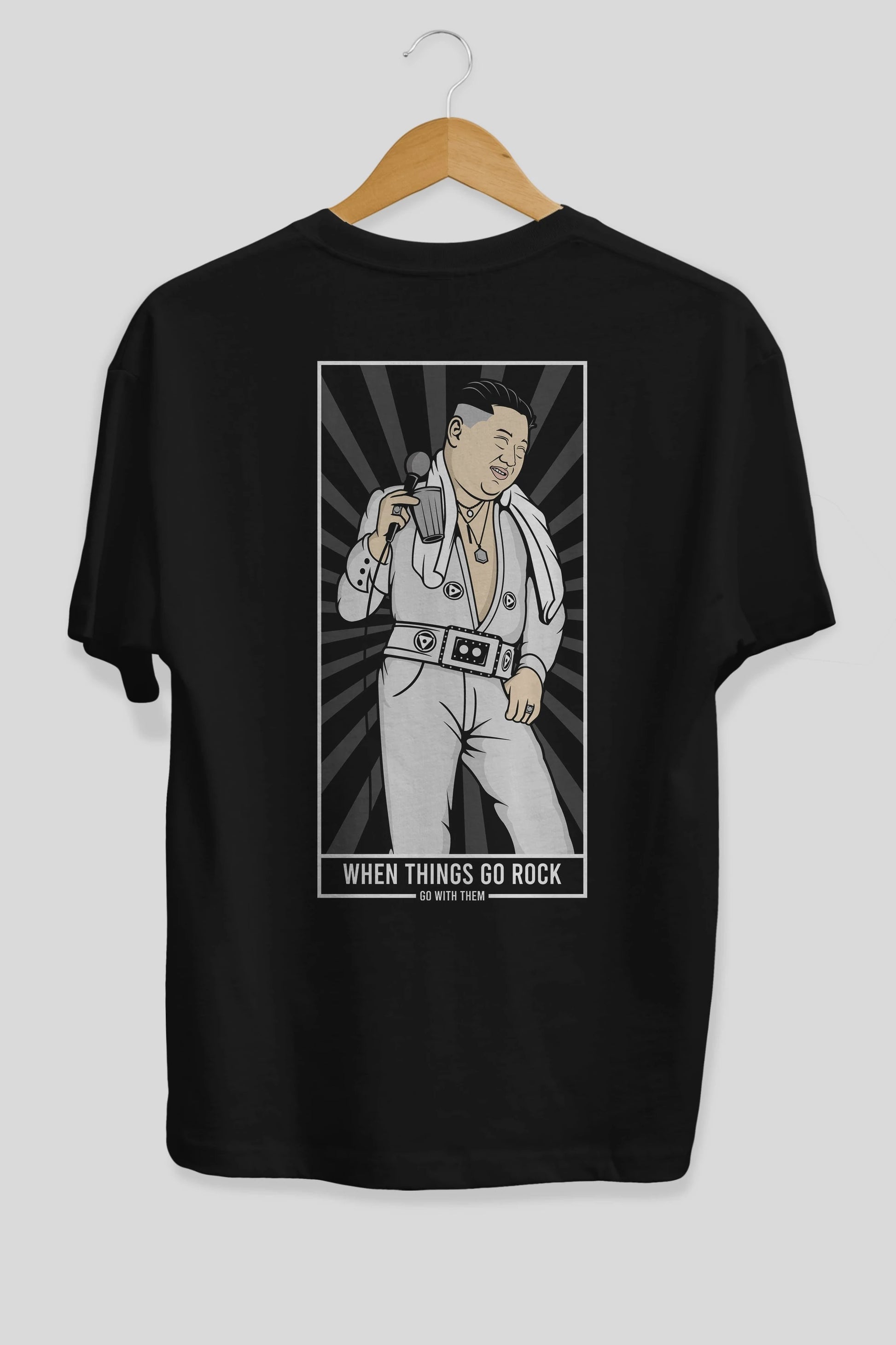 Kim Elvis Arka Baskılı Oversize t-shirt Erkek Kadın Unisex %100 Pamuk tişort