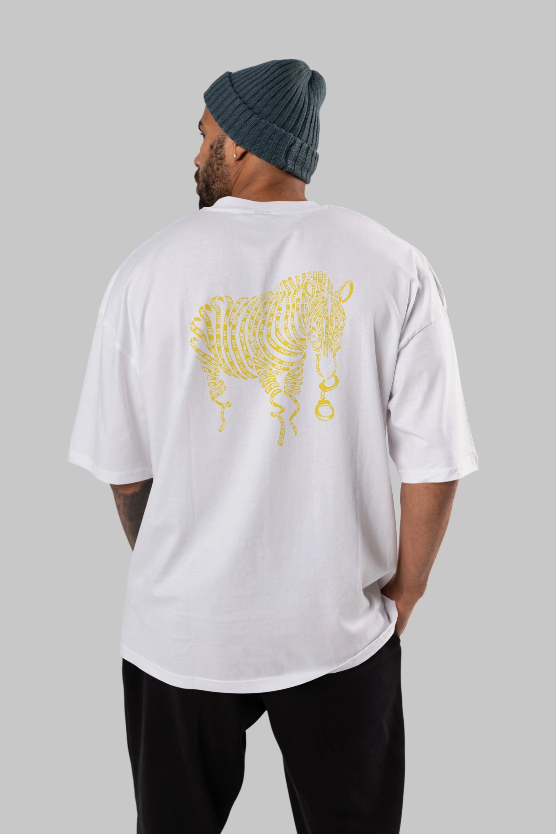 Nature of Crime Arka Baskılı Oversize t-shirt %100 pamuk Erkek Kadın Unisex