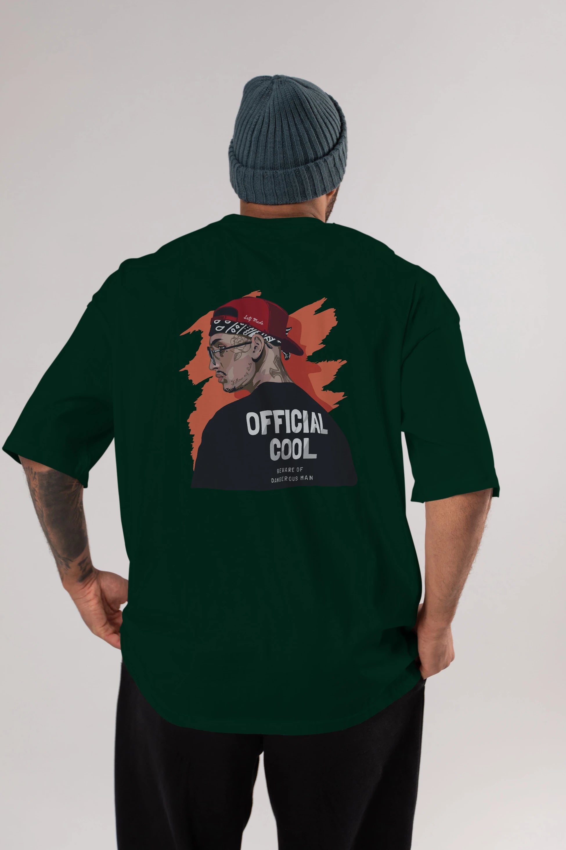 Official Cool Arka Baskılı Oversize t-shirt Erkek Kadın Unisex