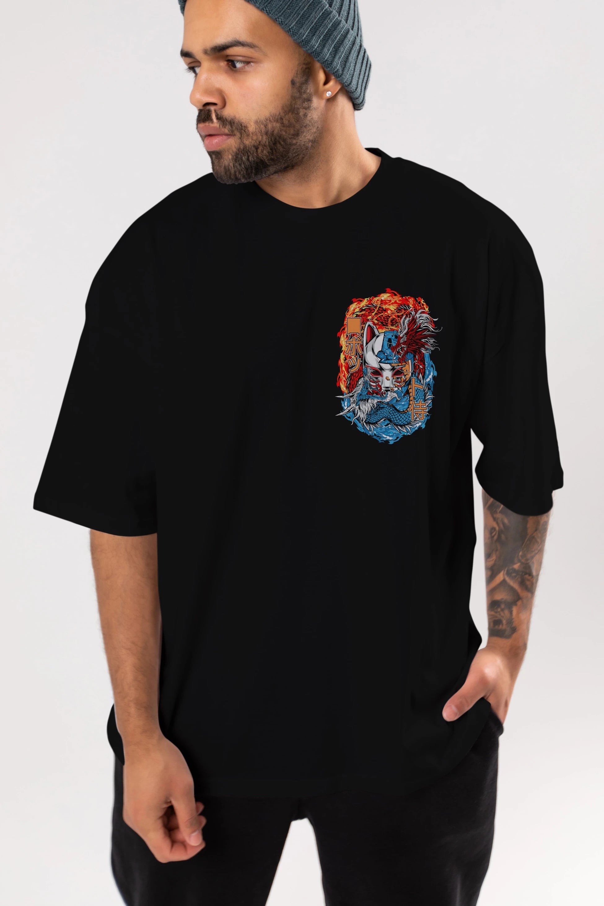 ONE PIECE (7) Ön Sol Baskılı Oversize t-shirt Erkek Kadın Unisex %100 Pamuk Bisiklet Yaka tişort