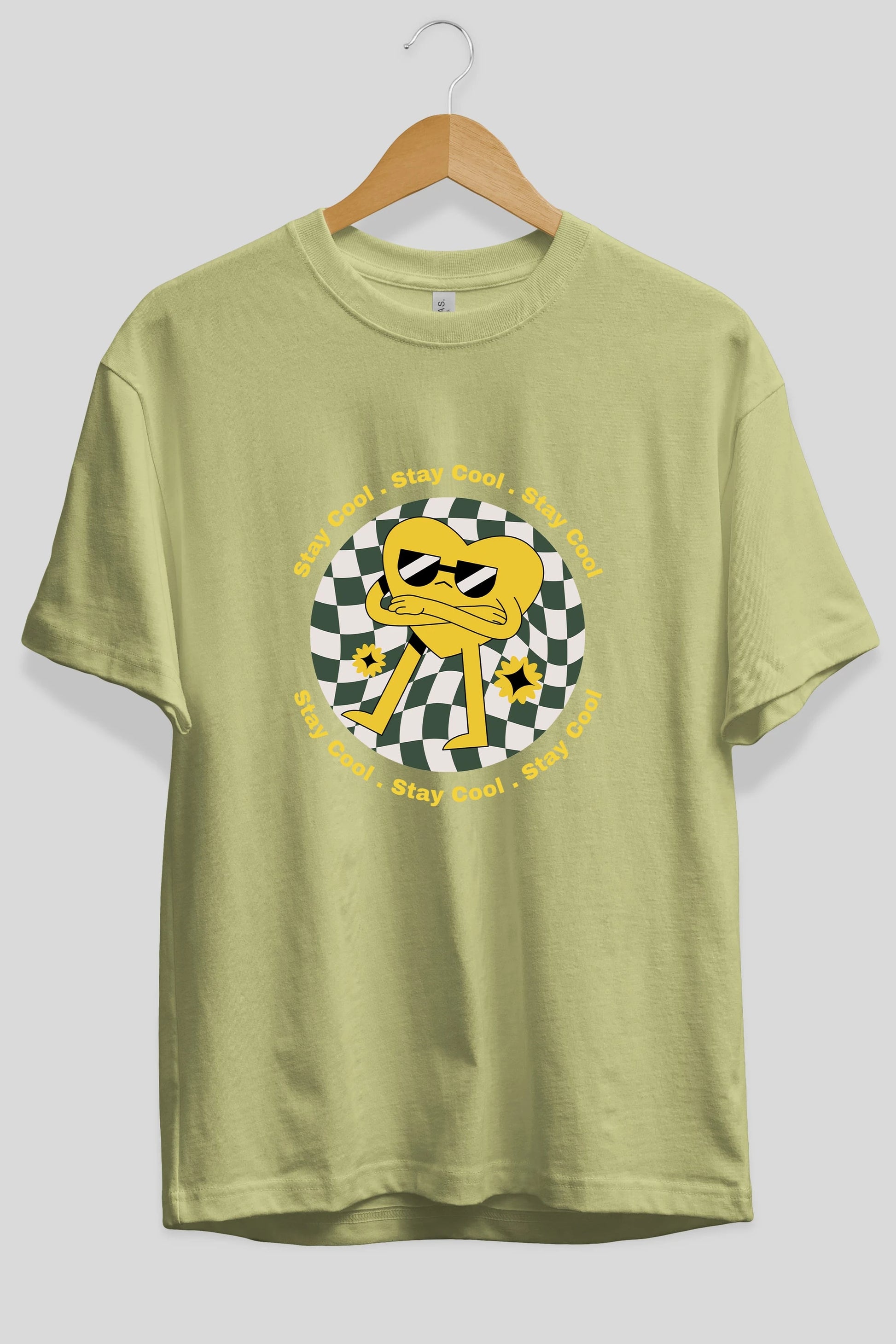 Stay Cool Yazılı Ön Baskılı Oversize t-shirt Erkek Kadın Unisex