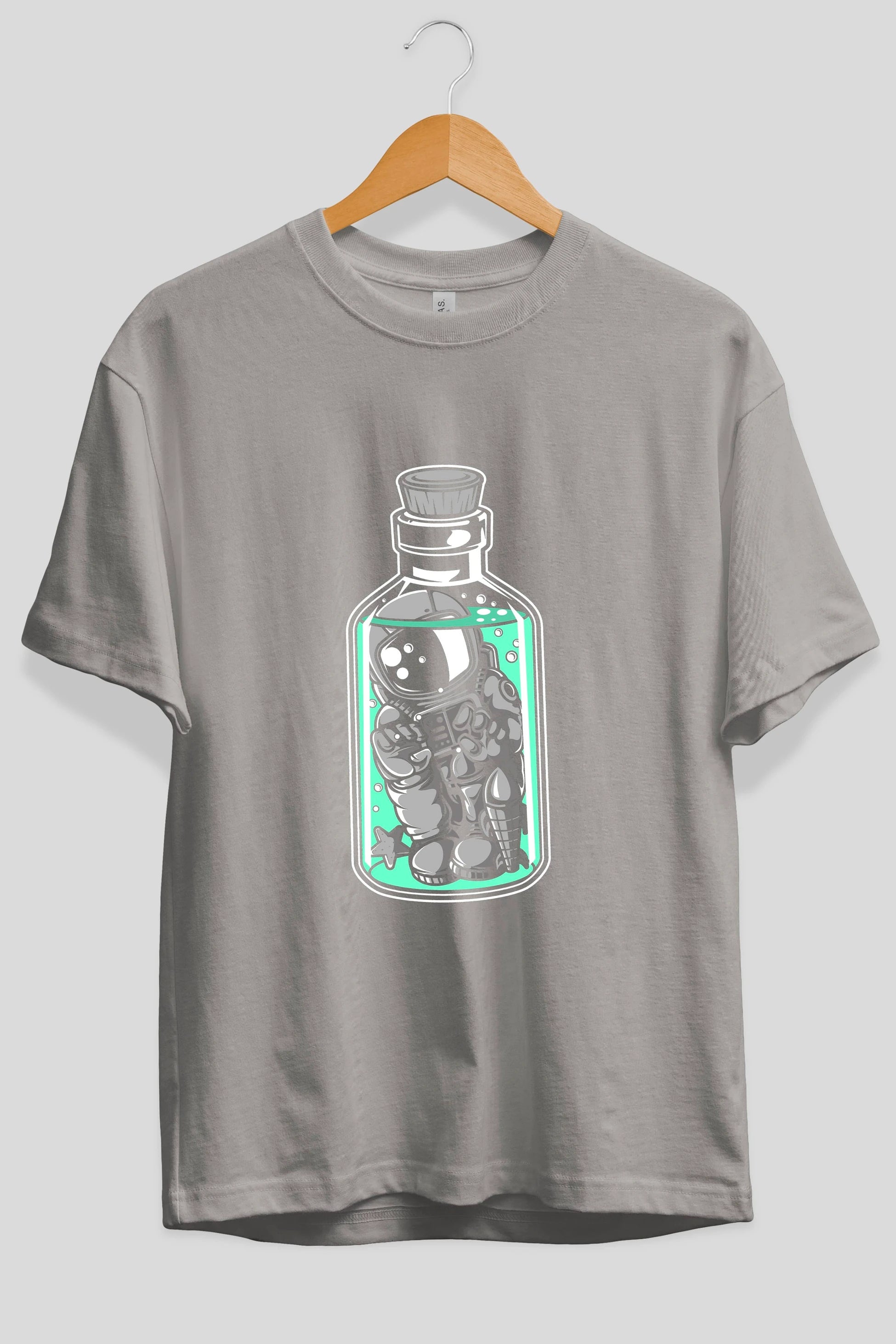Astronaut in The Bottle Ön Baskılı Oversize t-shirt Erkek Kadın Unisex
