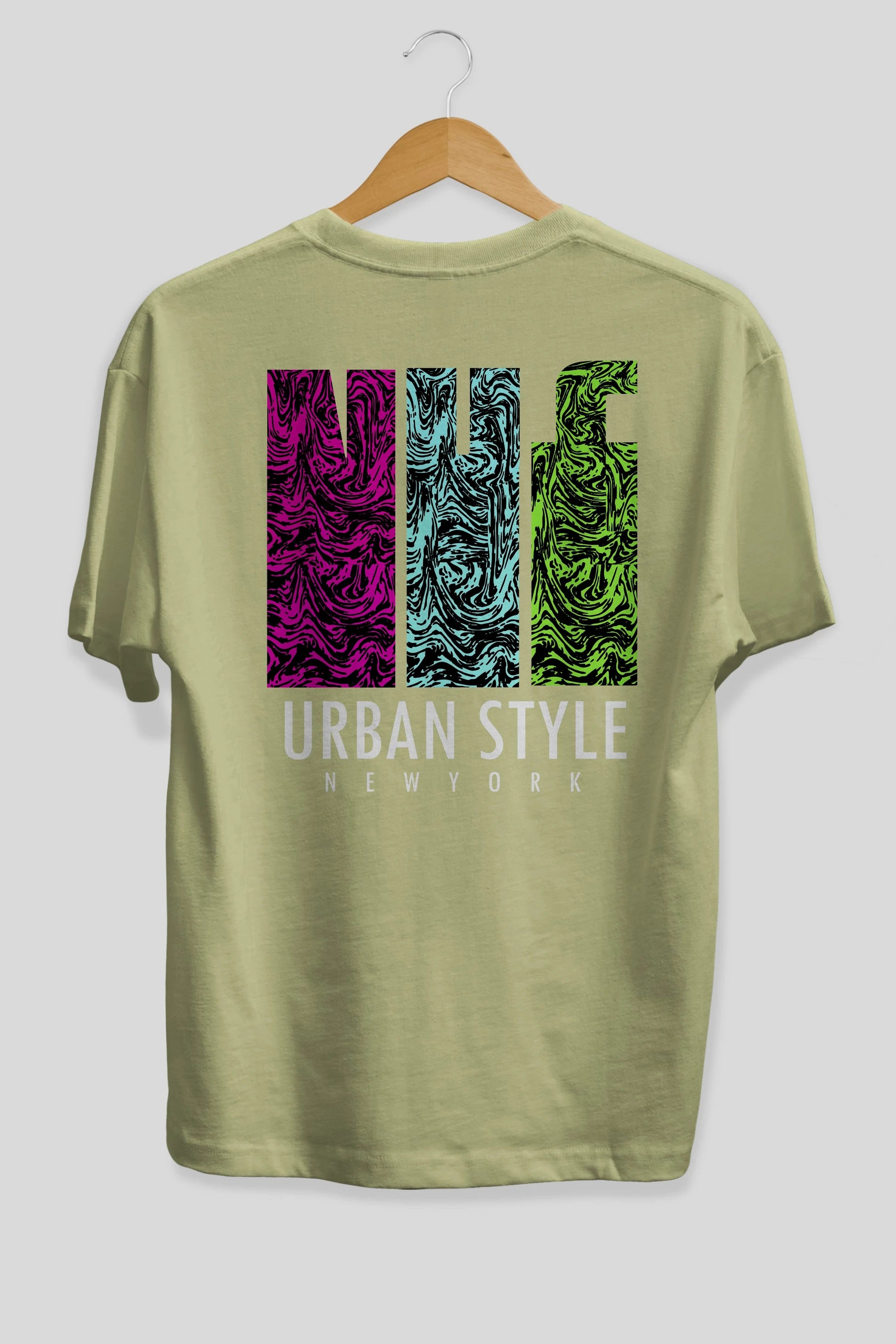 Urban Style Newyork Arka Baskılı Oversize t-shirt Erkek Kadın Unisex