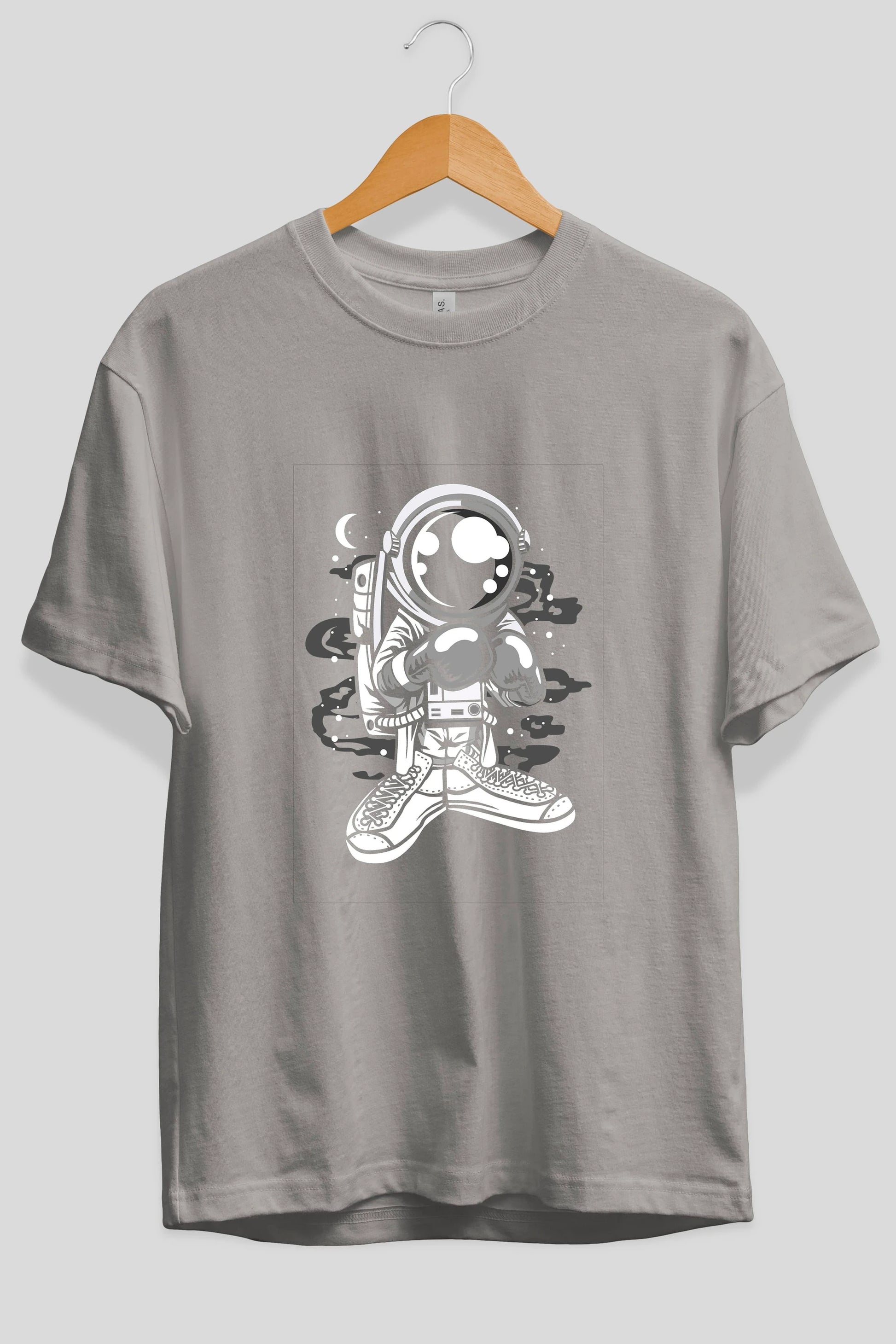 Astronaut Boxer Ön Baskılı Oversize t-shirt Erkek Kadın Unisex