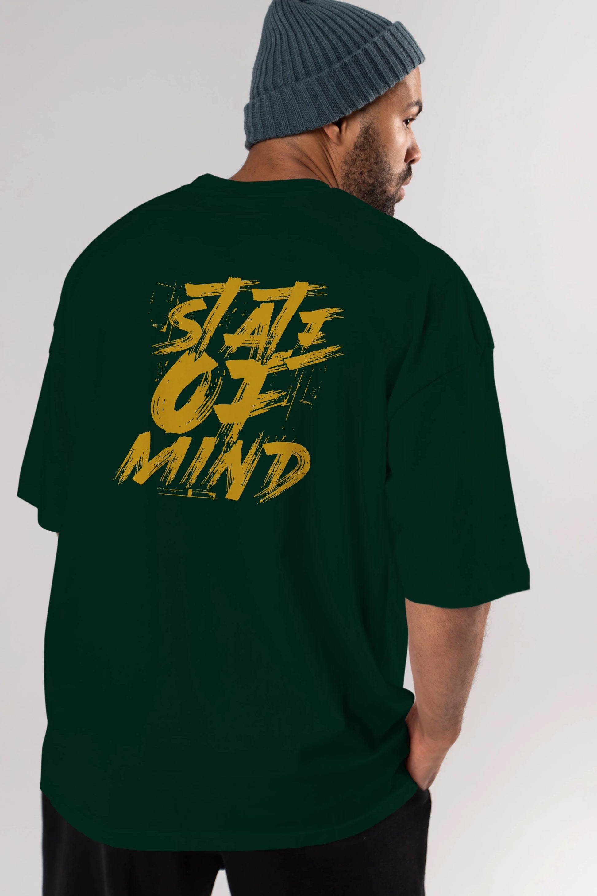 State on Mind Arka Baskılı Oversize t-shirt Erkek Kadın Unisex