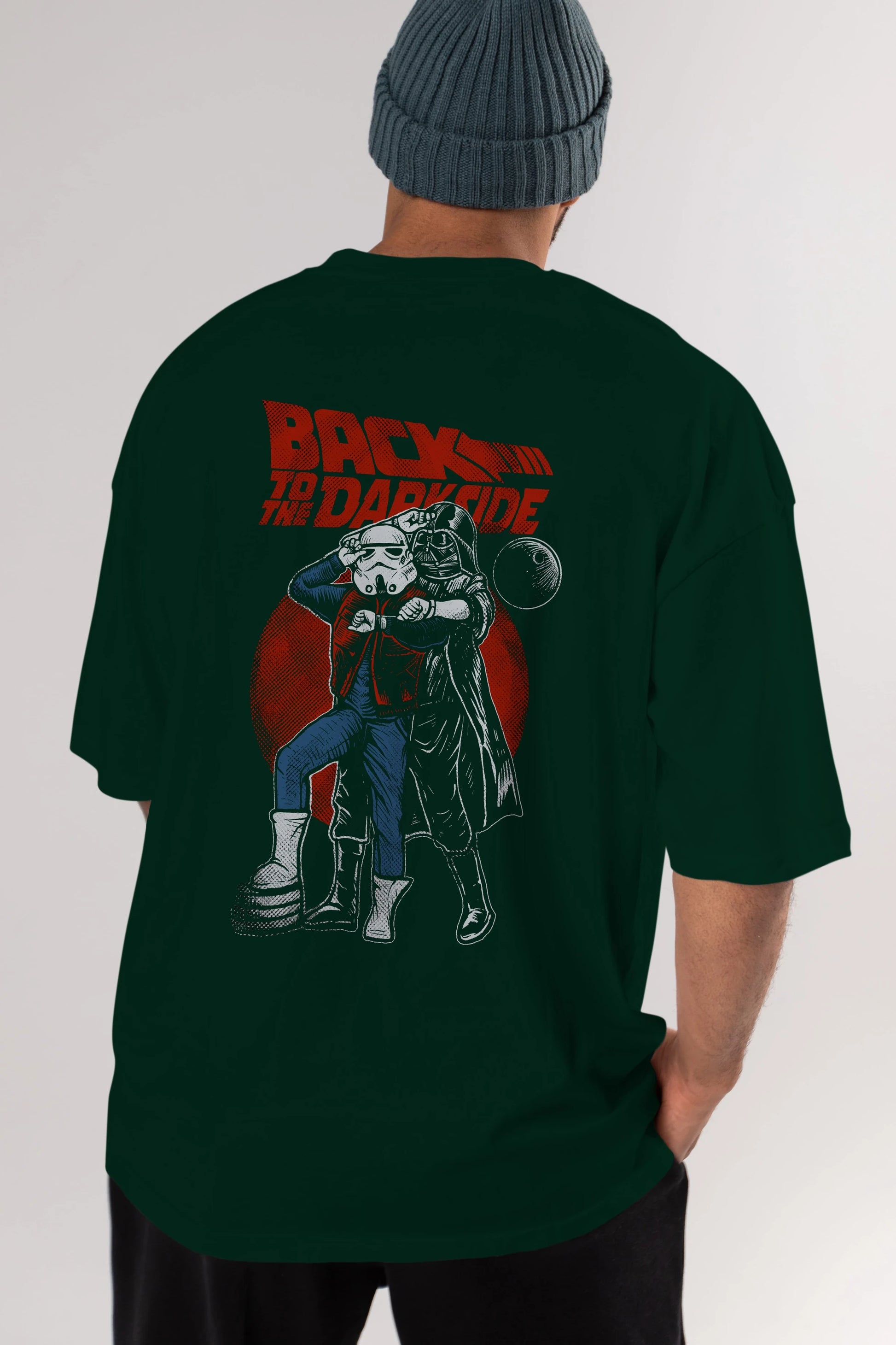 Back To The Darkside Arka Baskılı Oversize t-shirt Erkek Kadın Unisex %100 Pamuk