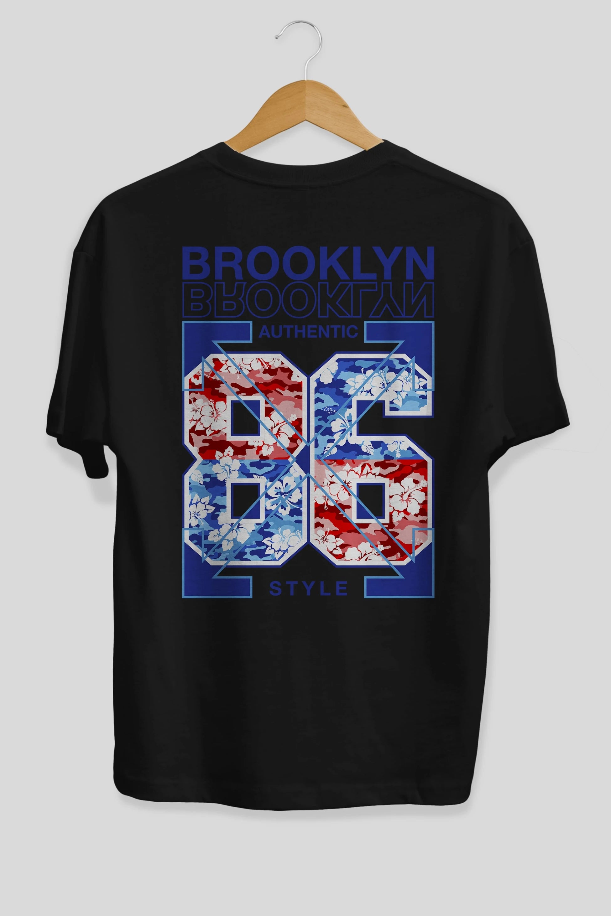 Brooklyn 86 Style Arka Baskılı Oversize t-shirt Erkek Kadın Unisex