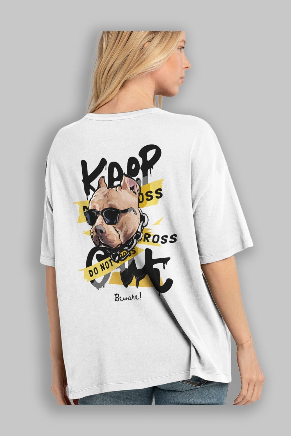 Teddy Bear Keep Arka Baskılı Oversize t-shirt Erkek Kadın Unisex %100 Pamuk