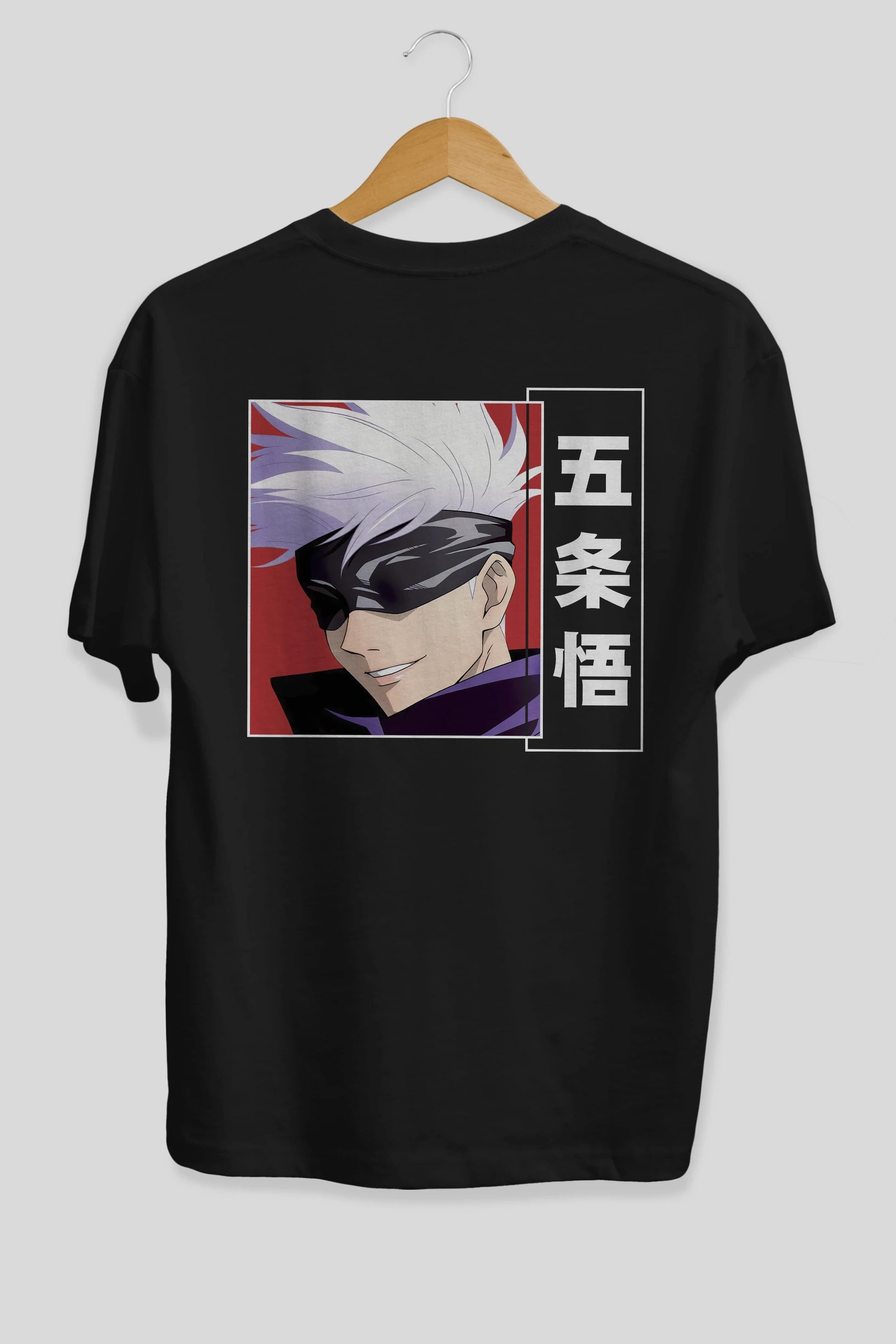 SATORU GOJO Anime Arka Baskılı Oversize t-shirt Erkek Kadın Unisex
