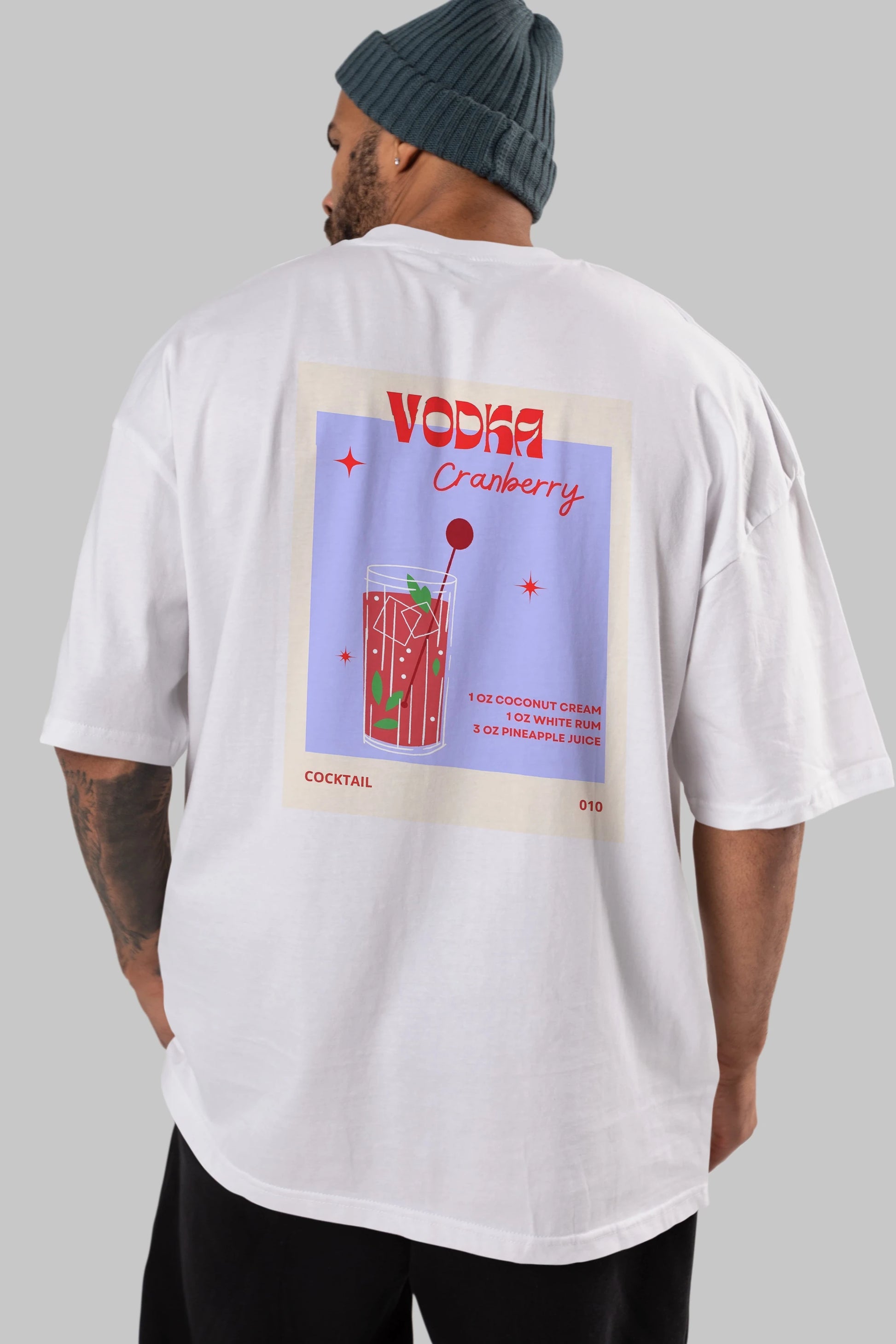 Vodka Cranberry Arka Baskılı Oversize t-shirt Erkek Kadın Unisex %100 Pamuk Bisiklet Yaka tişort