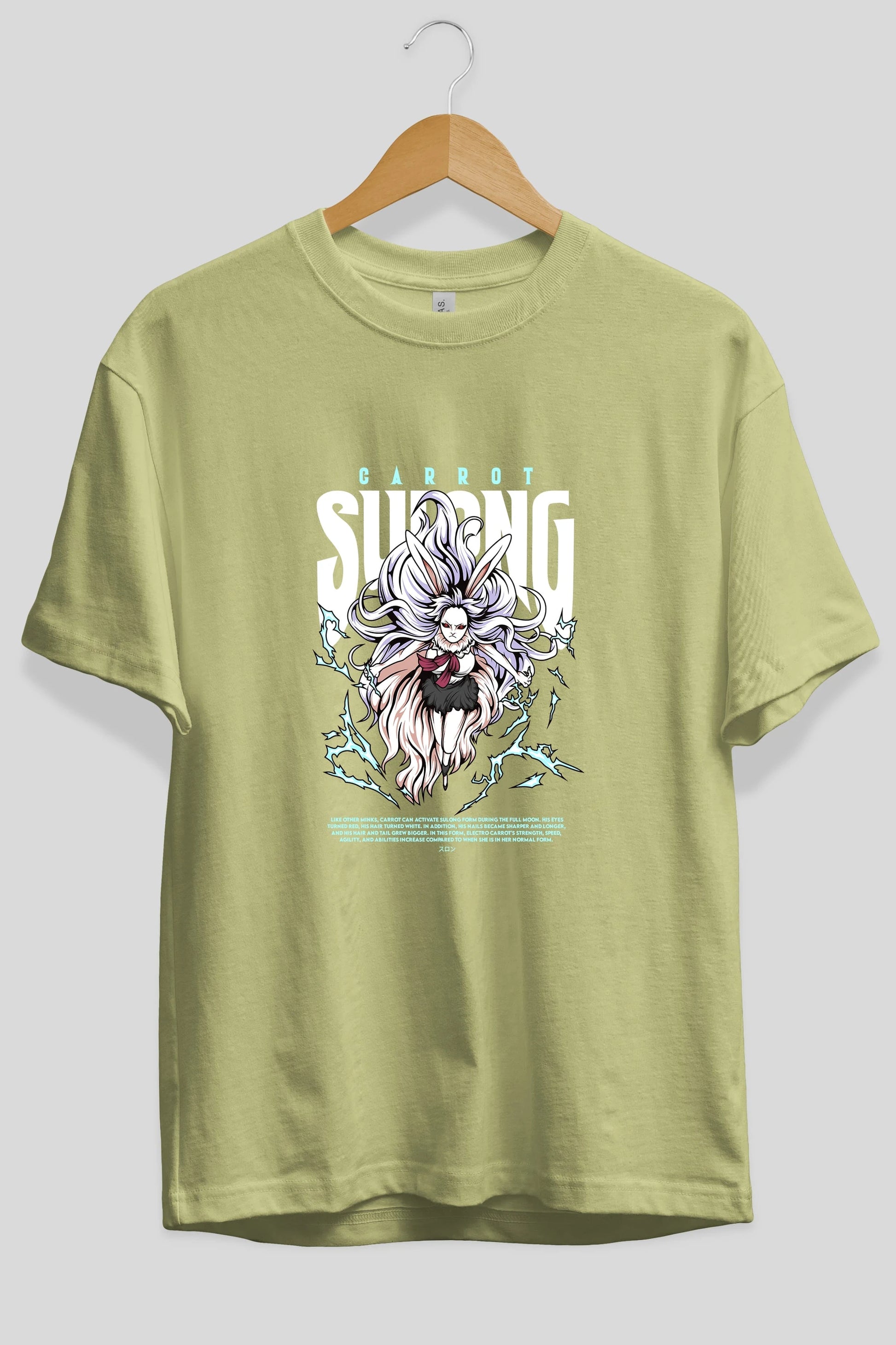 Carrot Sulong Anime Ön Baskılı Oversize t-shirt %100 pamuk Erkek Kadın Unisex