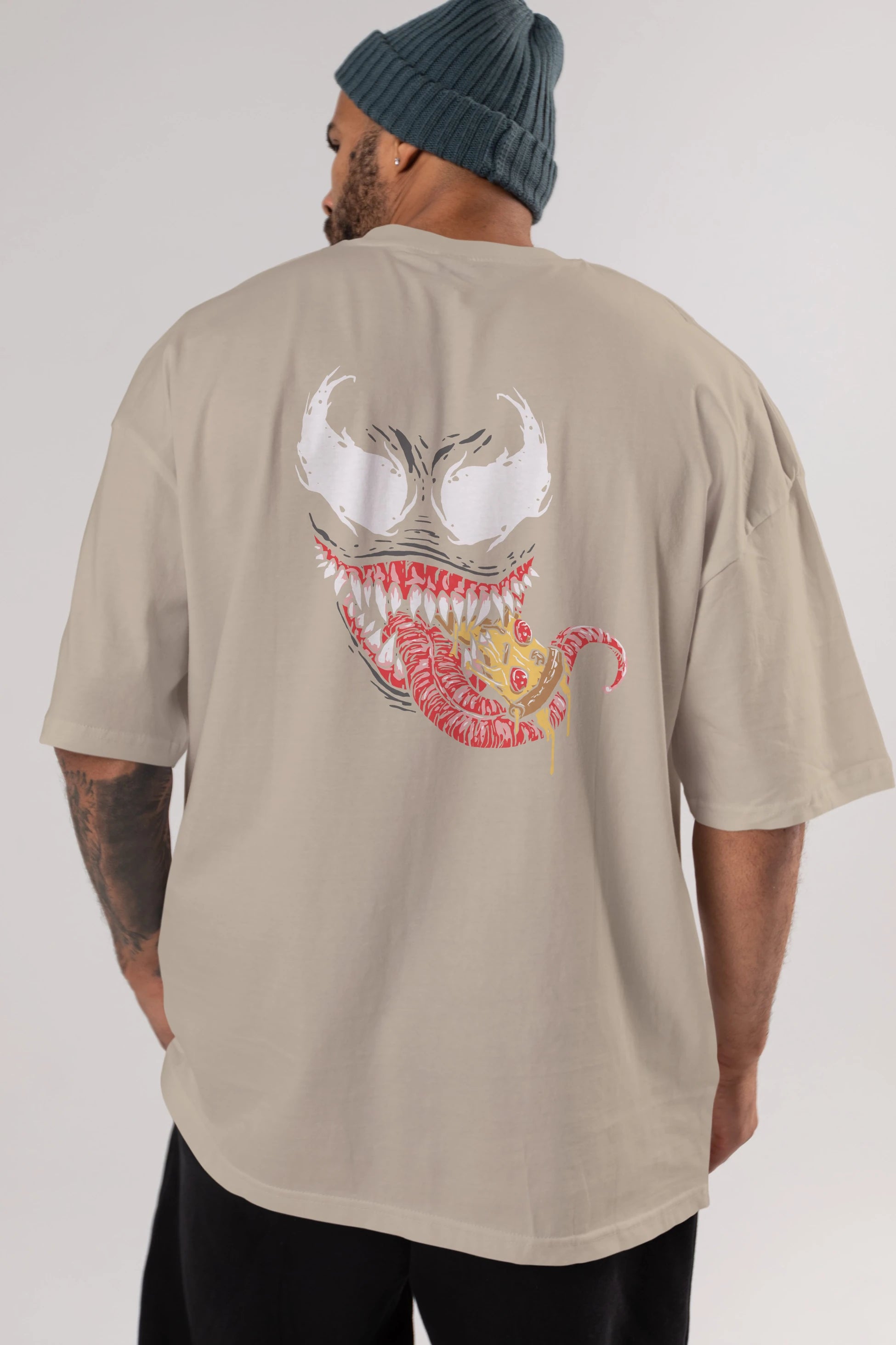 Venom (1) Arka Baskılı Oversize t-shirt Erkek Kadın Unisex %100 Pamuk Bisiklet Yaka tişort