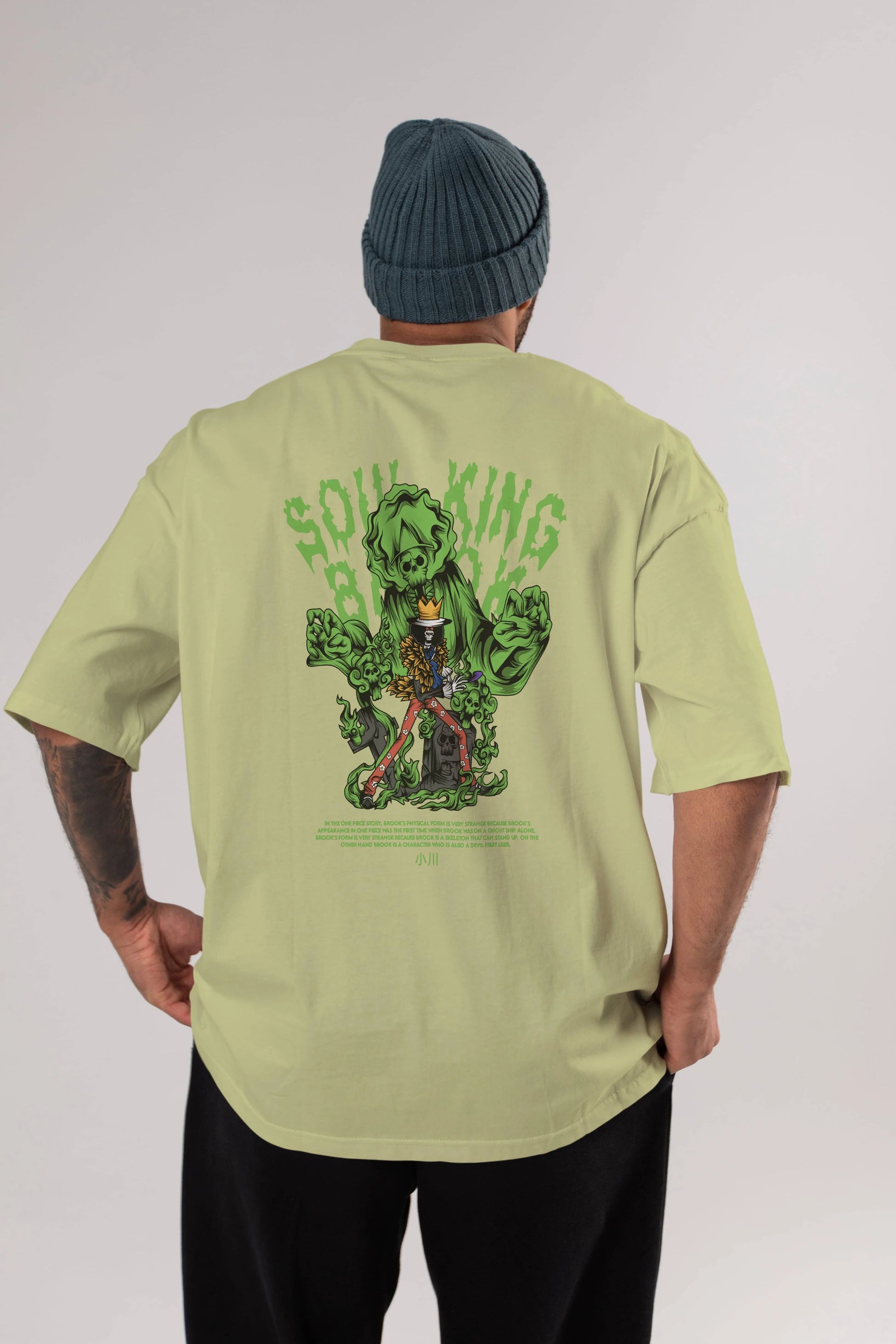 Soul King Brook Anime Arka Baskılı Oversize t-shirt Erkek Kadın Unisex