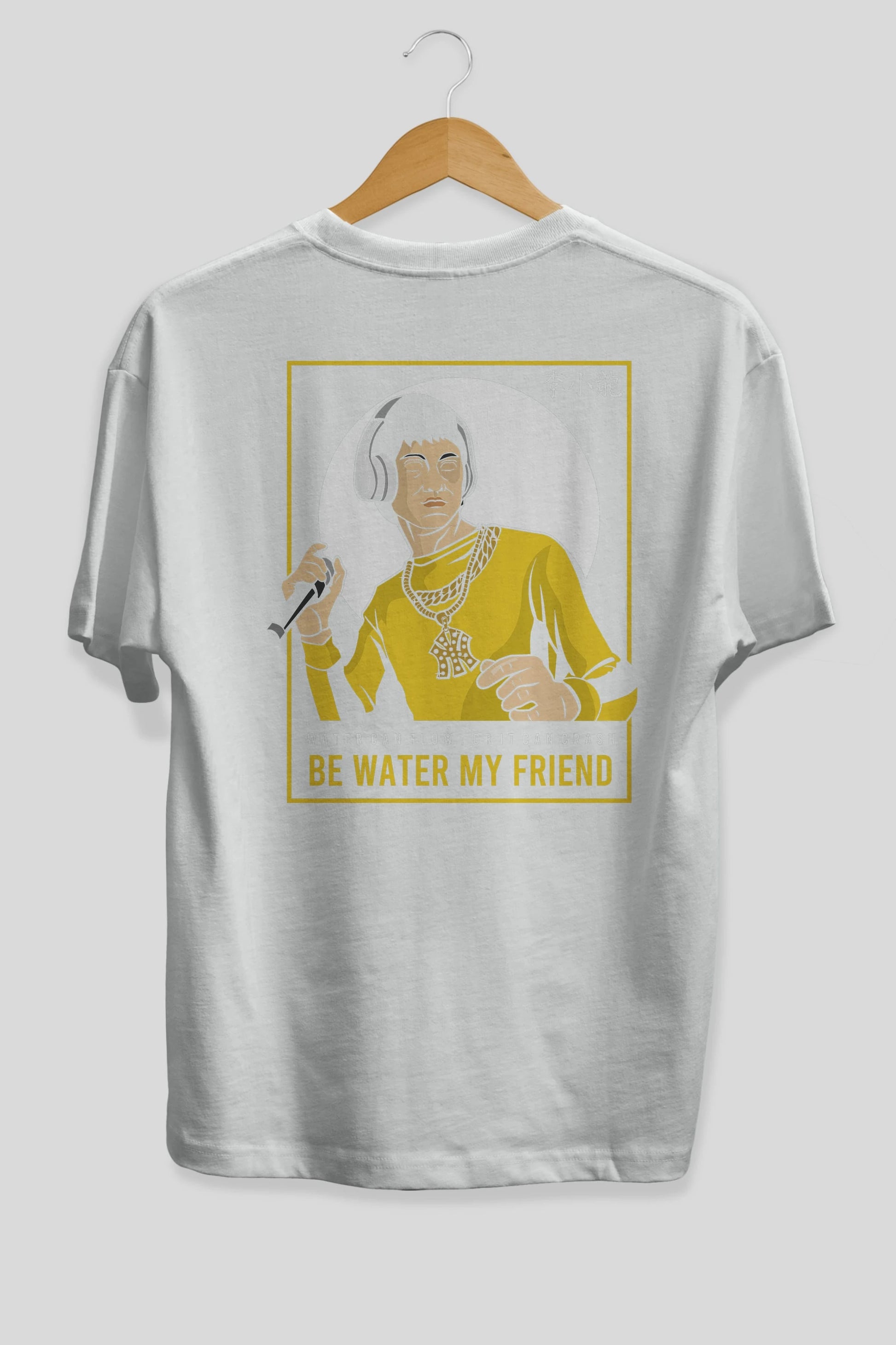 Bruce Lee Rapper Arka Baskılı Oversize t-shirt Erkek Kadın Unisex %100 Pamuk tişort