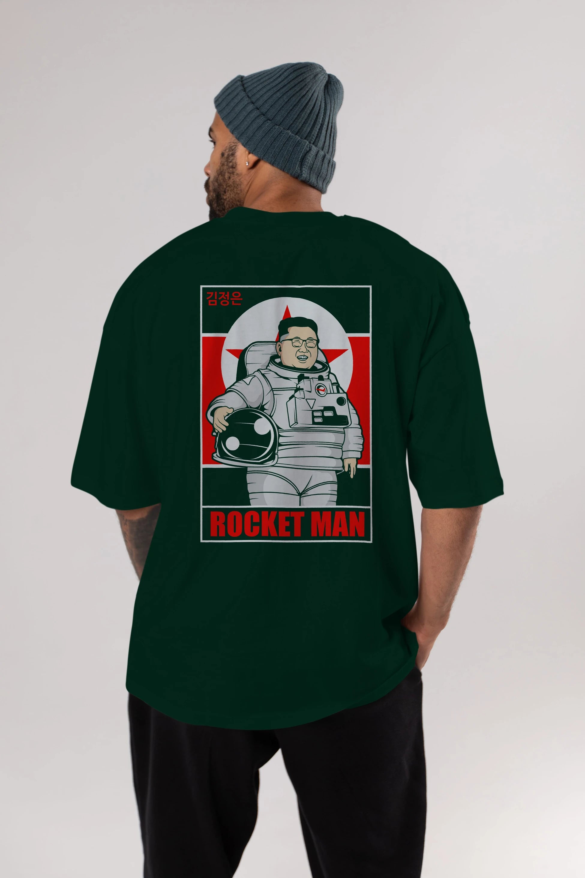 Astronot Kim Arka Baskılı Oversize t-shirt Erkek Kadın Unisex %100 Pamuk tişort