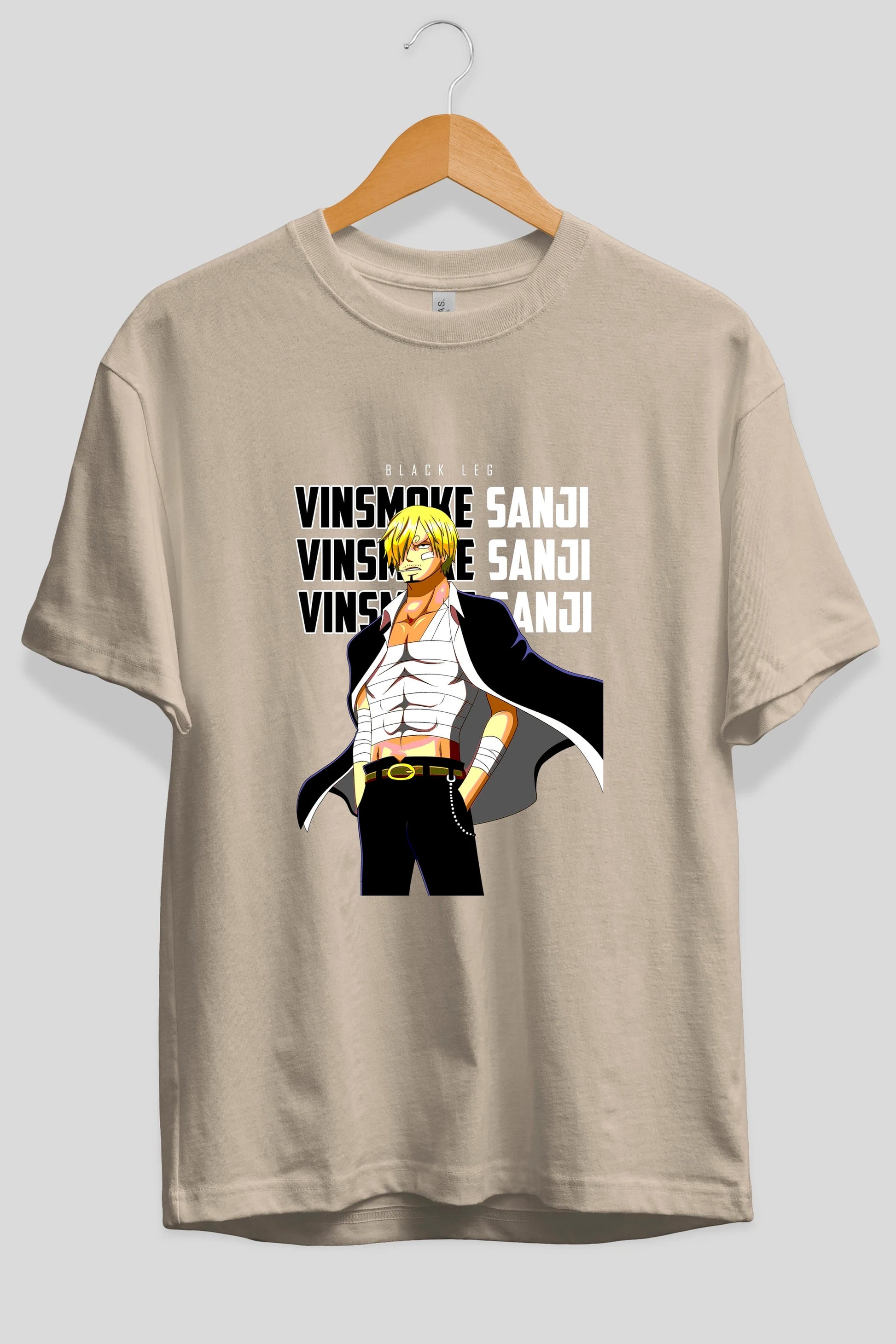 Sanji Anime Ön Baskılı Oversize t-shirt Erkek Kadın Unisex