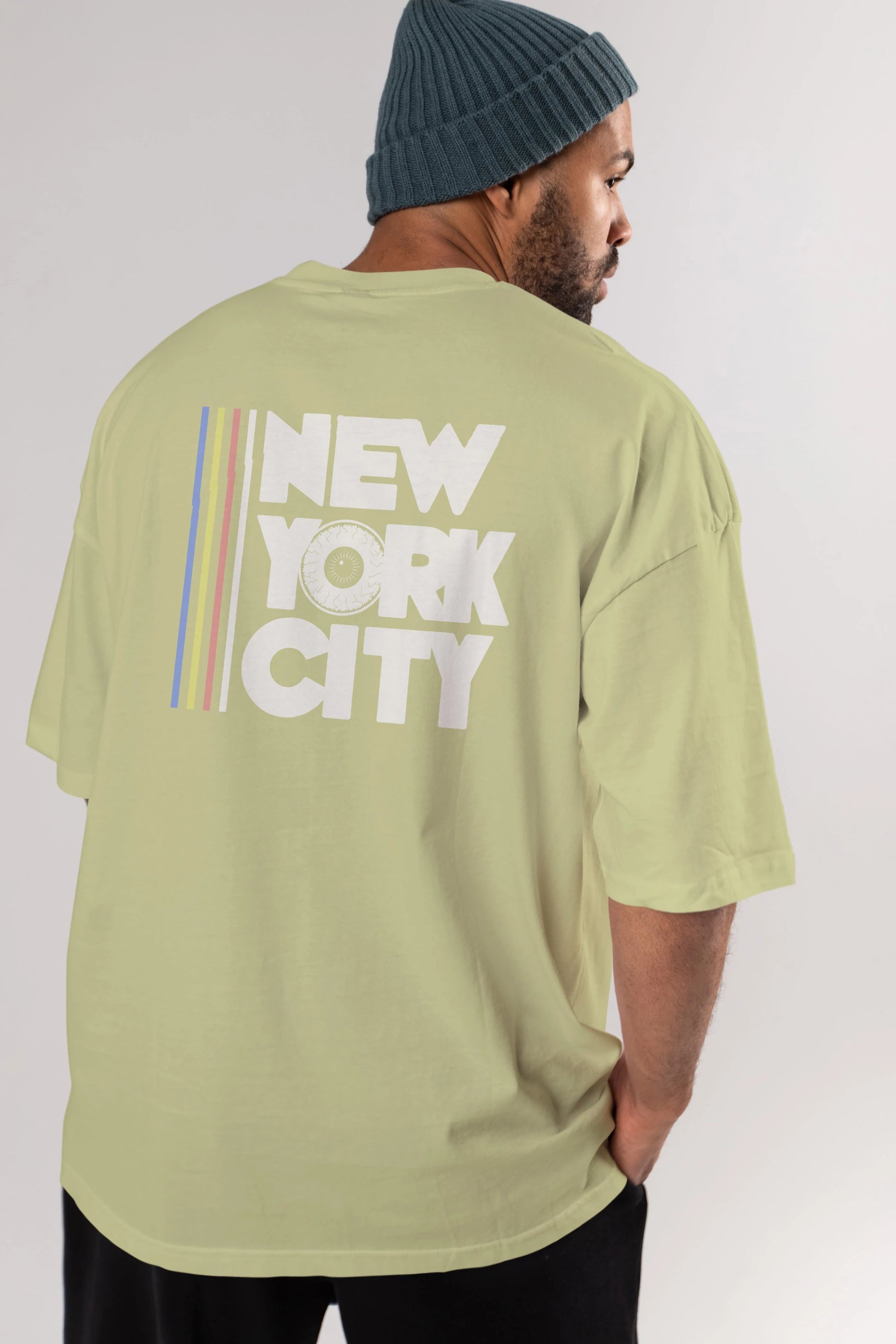 New York City Style Arka Baskılı Oversize t-shirt Erkek Kadın Unisex