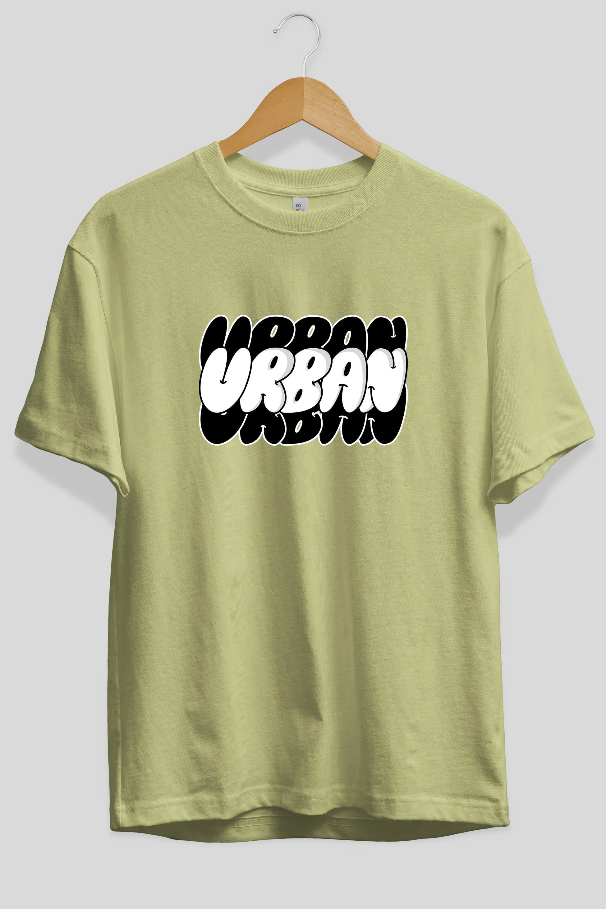 Urban Yazılı Ön Baskılı Oversize t-shirt Erkek Kadın Unisex