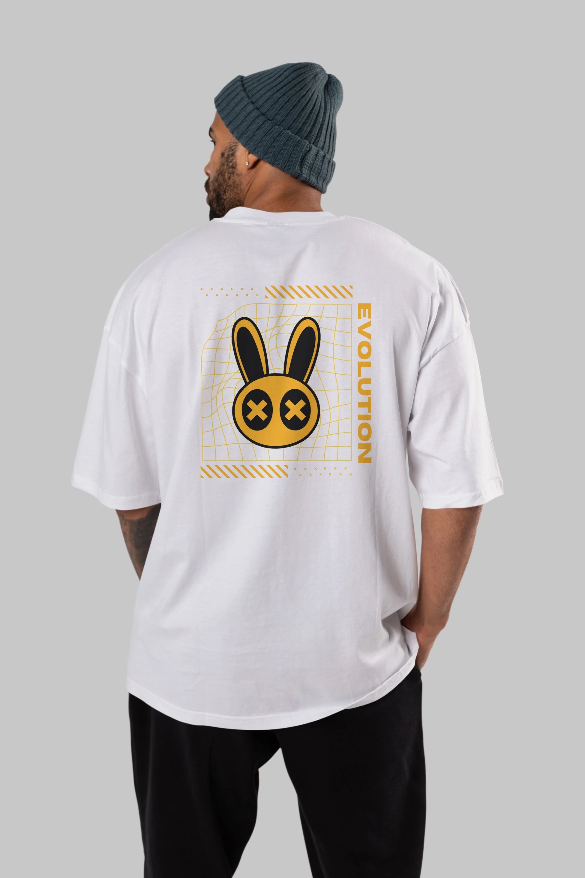 Evolution Yazılı Arka Baskılı Oversize t-shirt Erkek Kadın Unisex