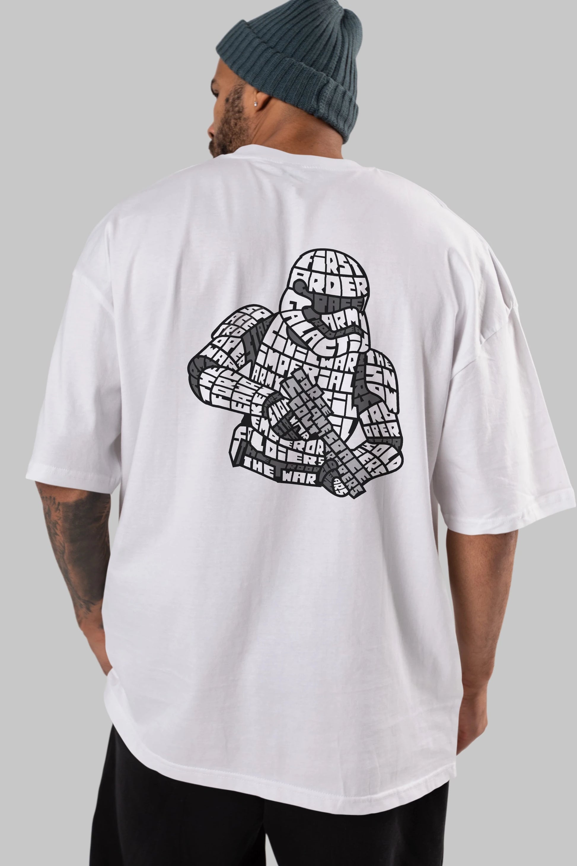 First Order Arka Baskılı Oversize t-shirt %100 pamuk Erkek Kadın Unisex