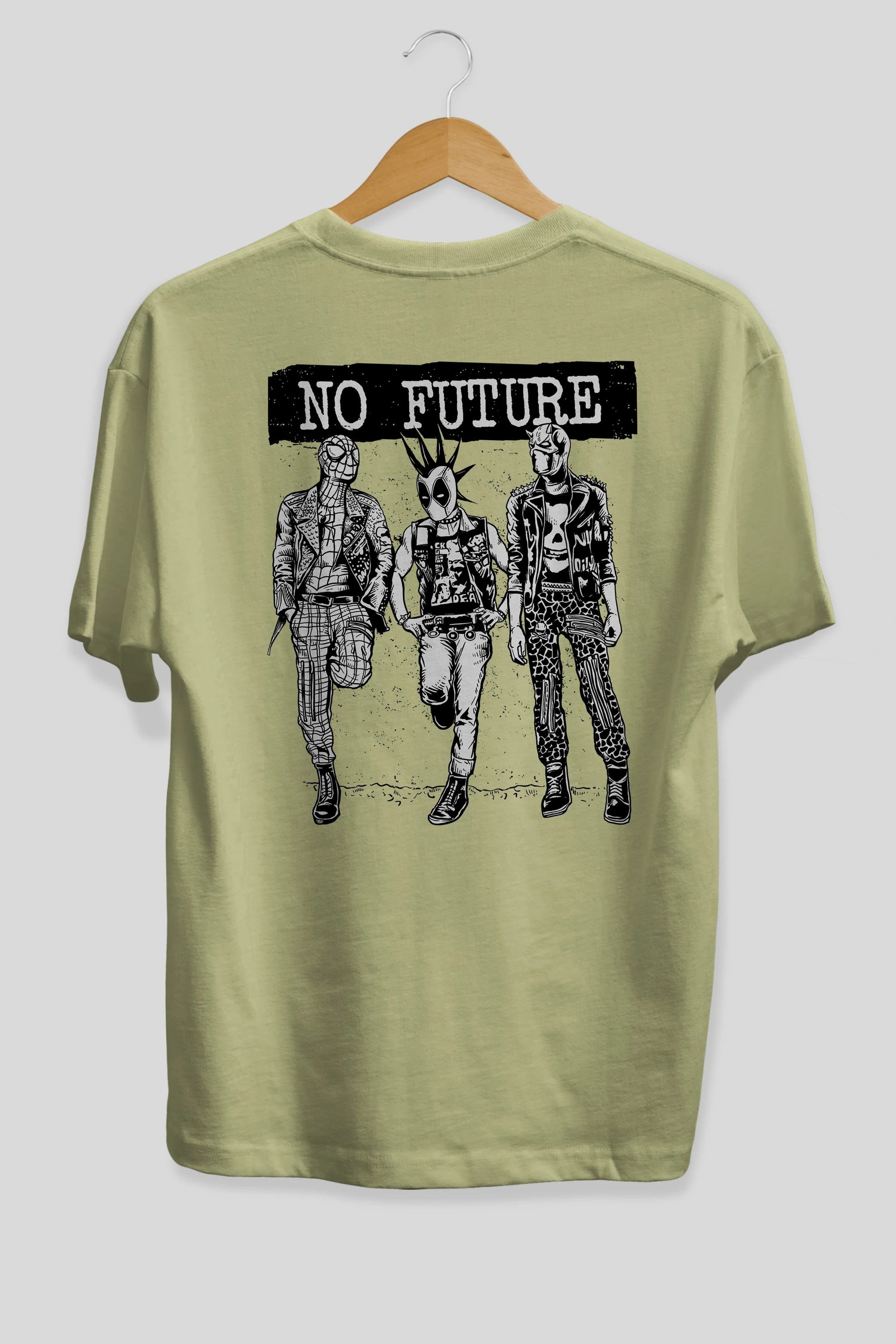 No Future Arka Baskılı Oversize t-shirt Erkek Kadın Unisex %100 Pamuk