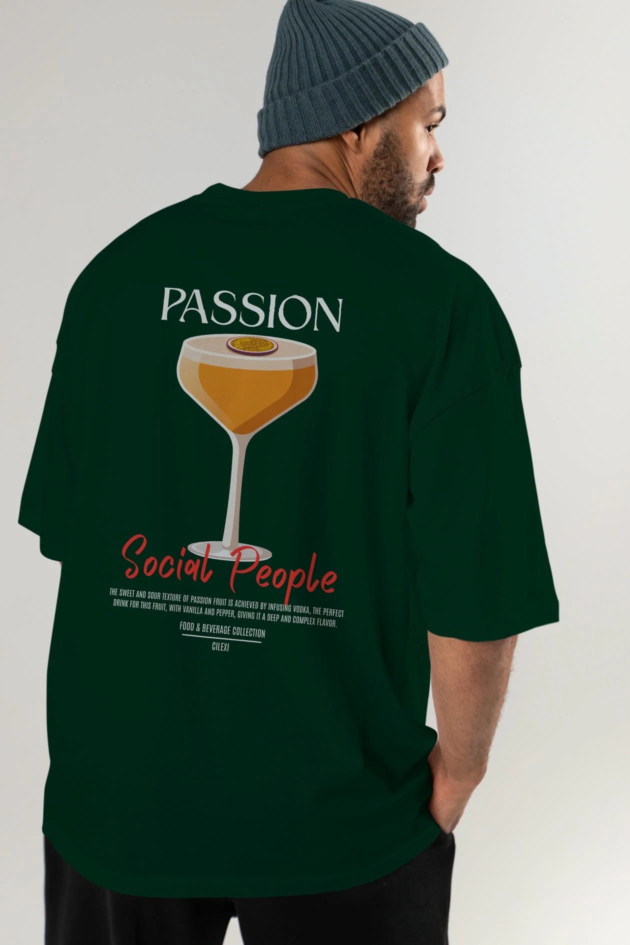 Passion Kokteyl Serisi Baskılı Oversize t-shirt Erkek Kadın Unisex %100 Pamuk Bisiklet Yaka tişort