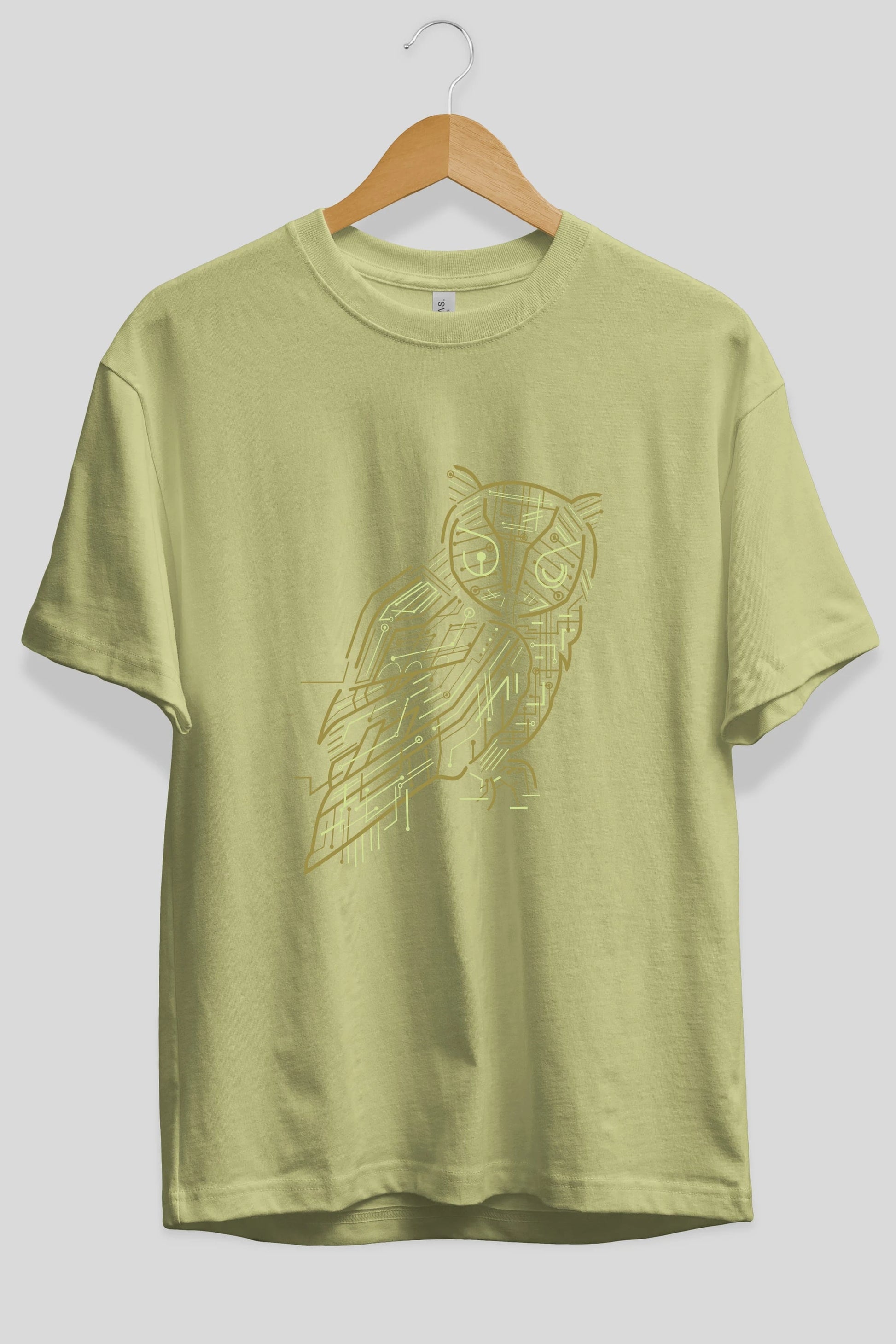 Electrical Owl Ön Baskılı Oversize t-shirt %100 pamuk Erkek Kadın Unisex