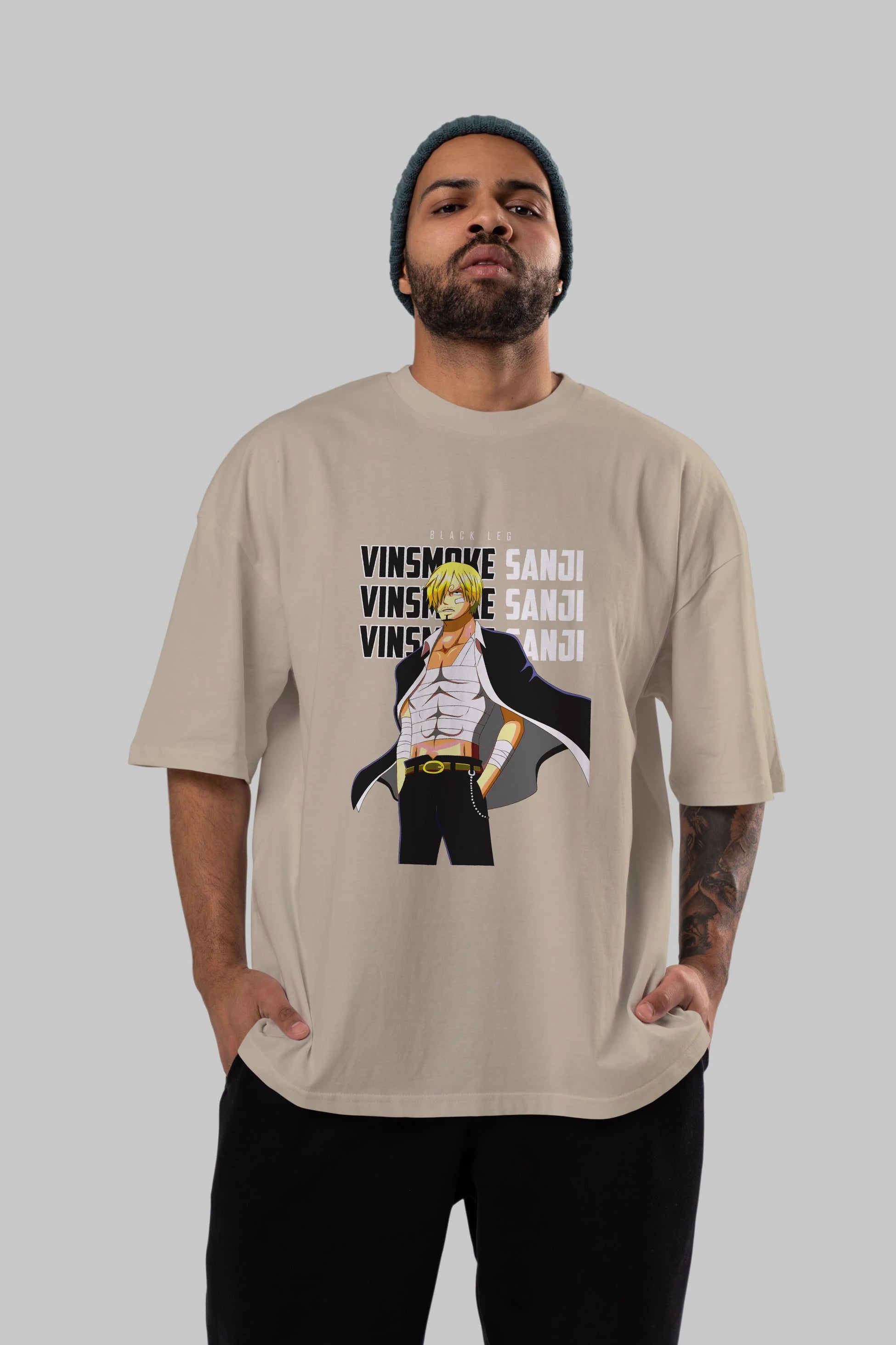 Sanji Anime Ön Baskılı Oversize t-shirt Erkek Kadın Unisex