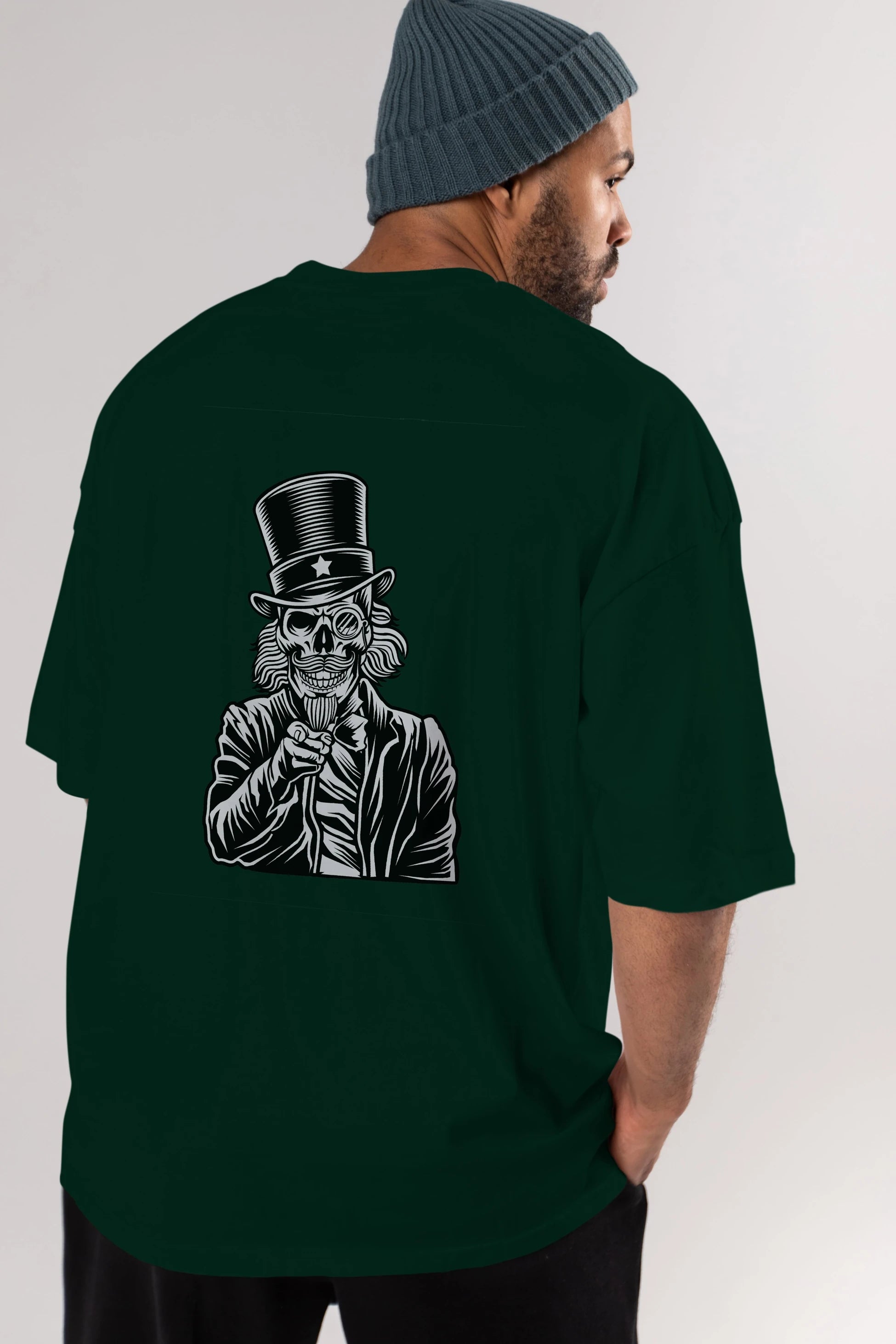 I Want You Skull Arka Baskılı Oversize t-shirt Erkek Kadın Unisex %100 Pamuk tişort