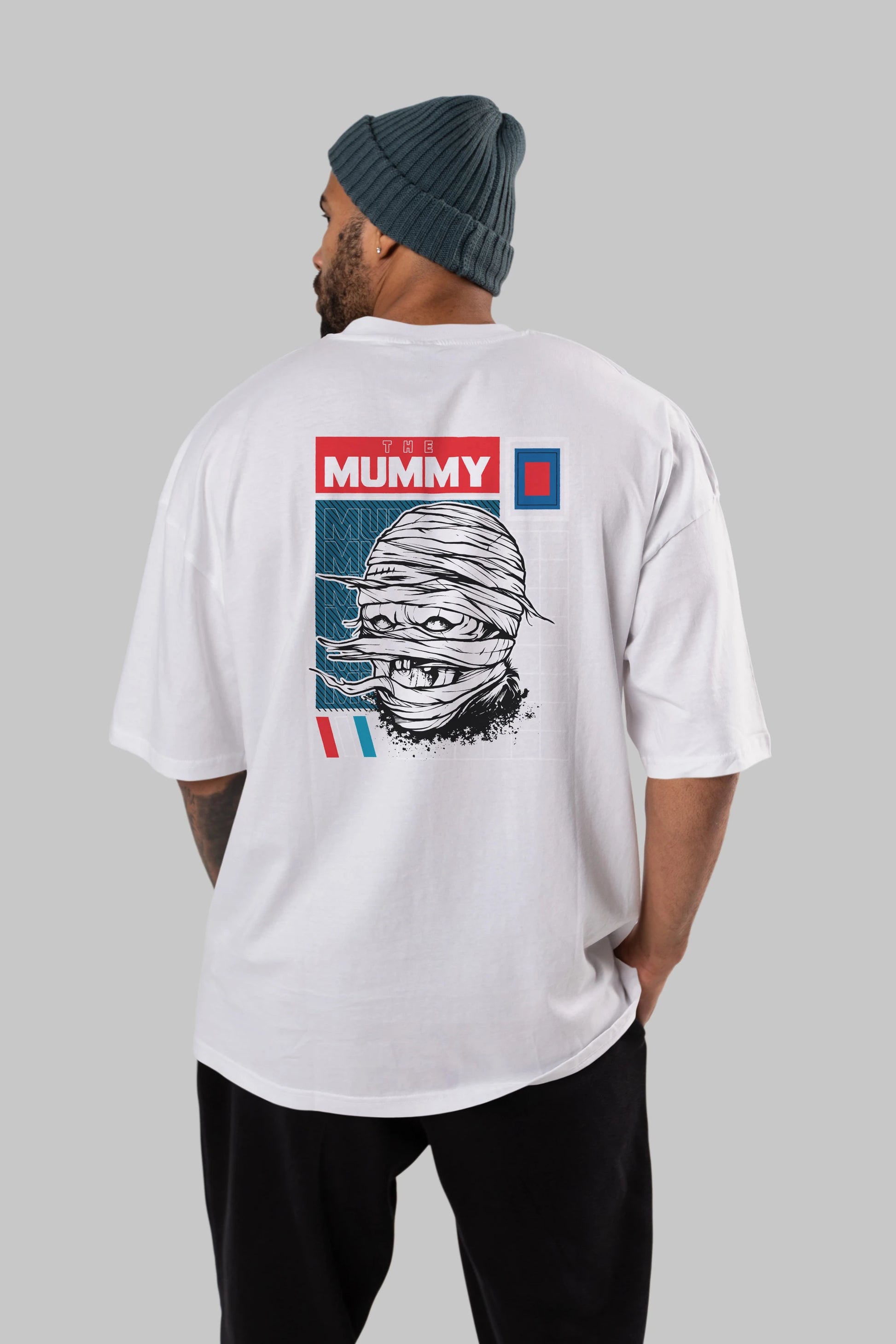 The Mummy Arka Baskılı Oversize t-shirt Erkek Kadın Unisex