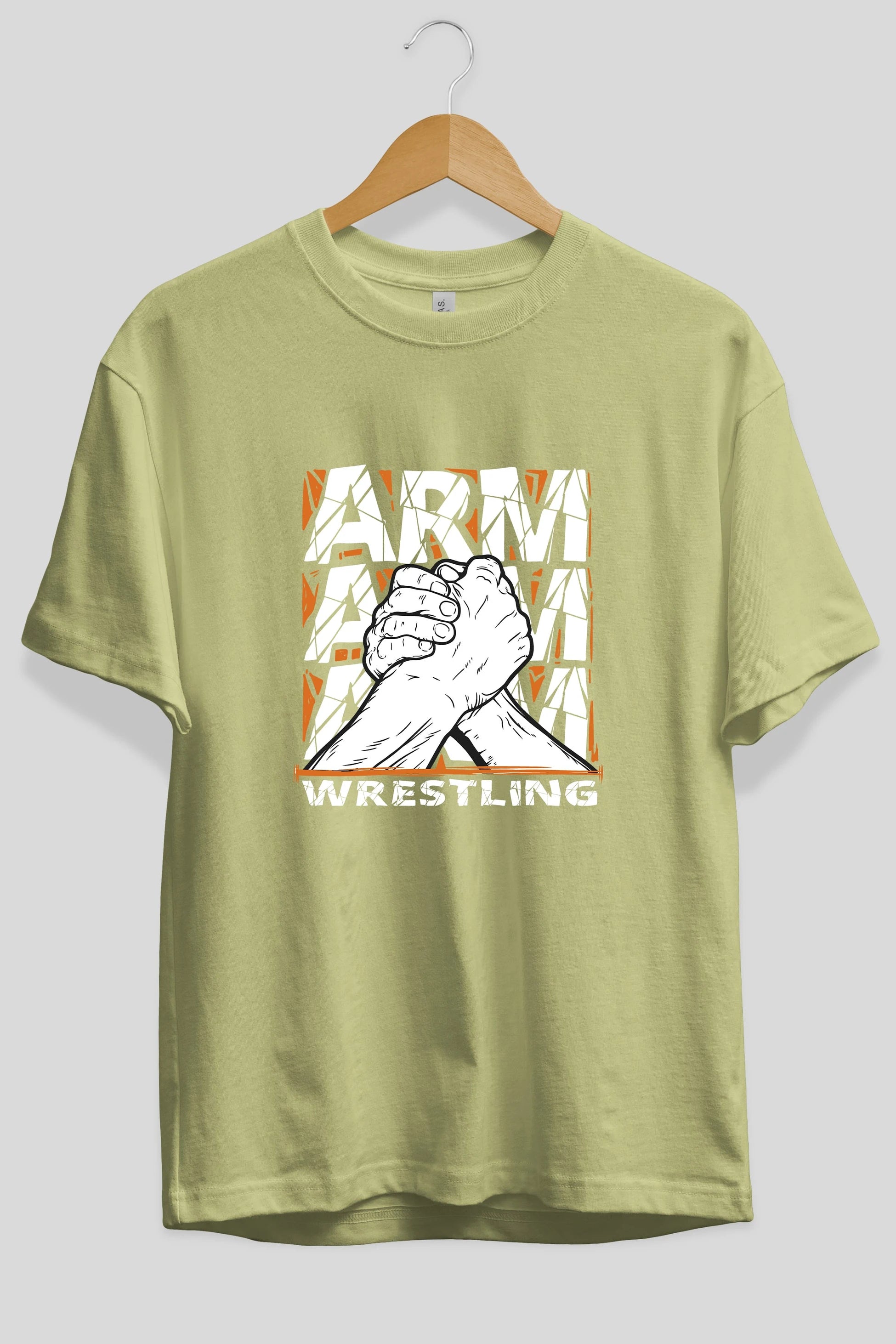 Arm Wrestling Ön Baskılı Oversize t-shirt Erkek Kadın Unisex