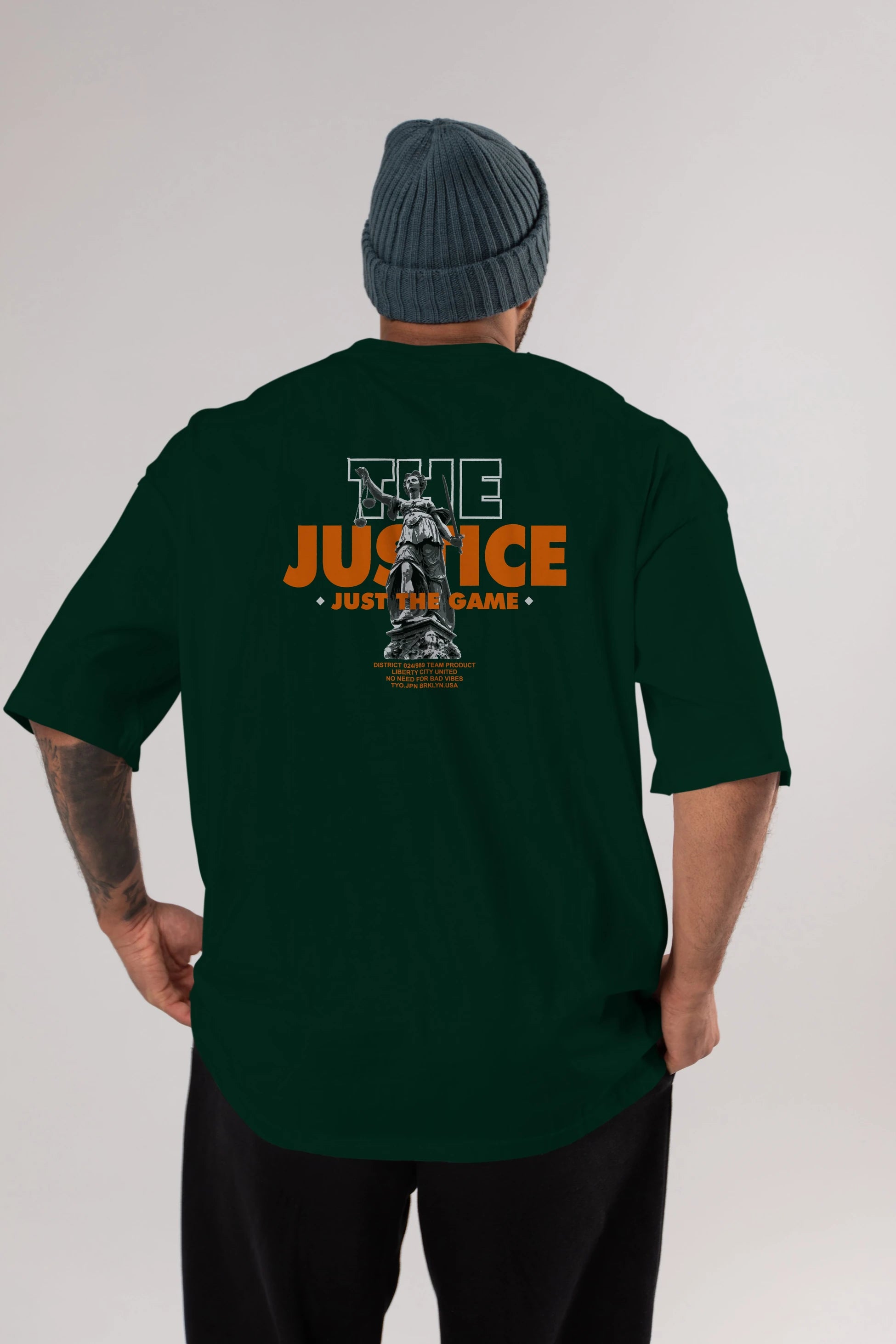 The Justice Arka Baskılı Oversize t-shirt Erkek Kadın Unisex