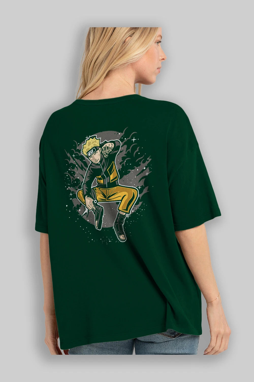 NARUTO Arka Baskılı Oversize t-shirt Erkek Kadın Unisex %100 Pamuk