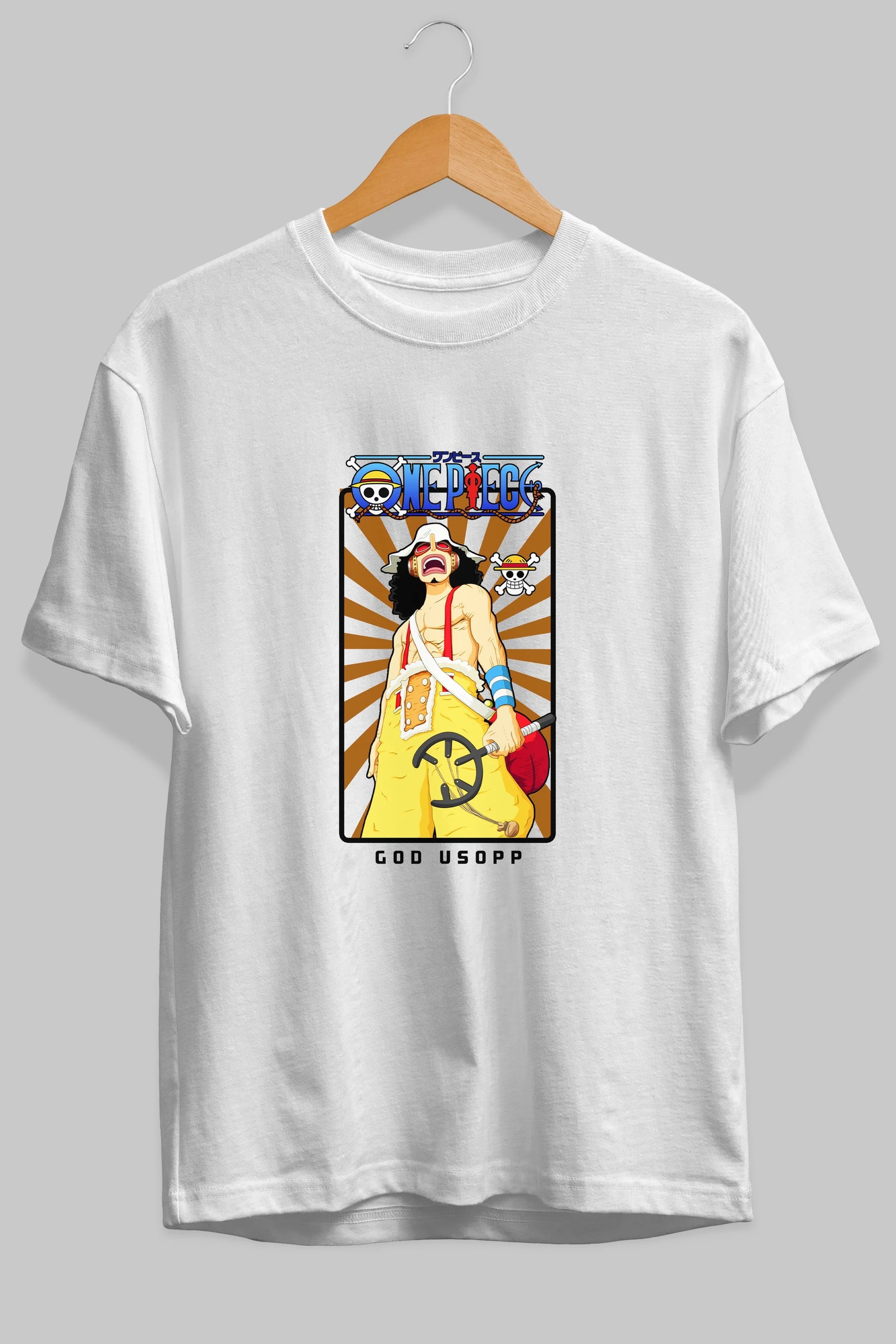 Usopp Anime Ön Baskılı Oversize t-shirt Erkek Kadın Unisex