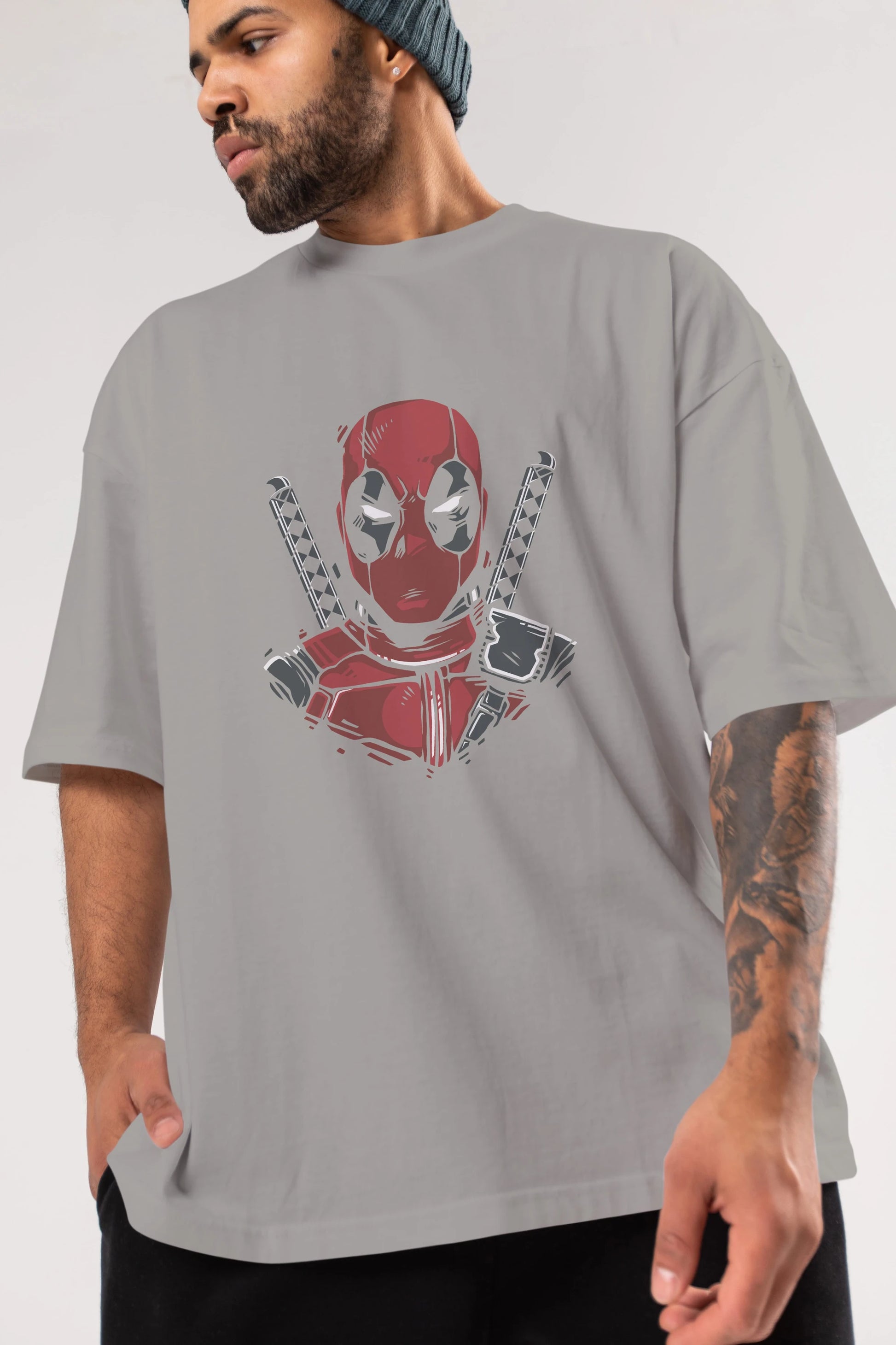 Deadpool (4) Ön Baskılı Oversize t-shirt Erkek Kadın Unisex %100 Pamuk Bisiklet Yaka tişort