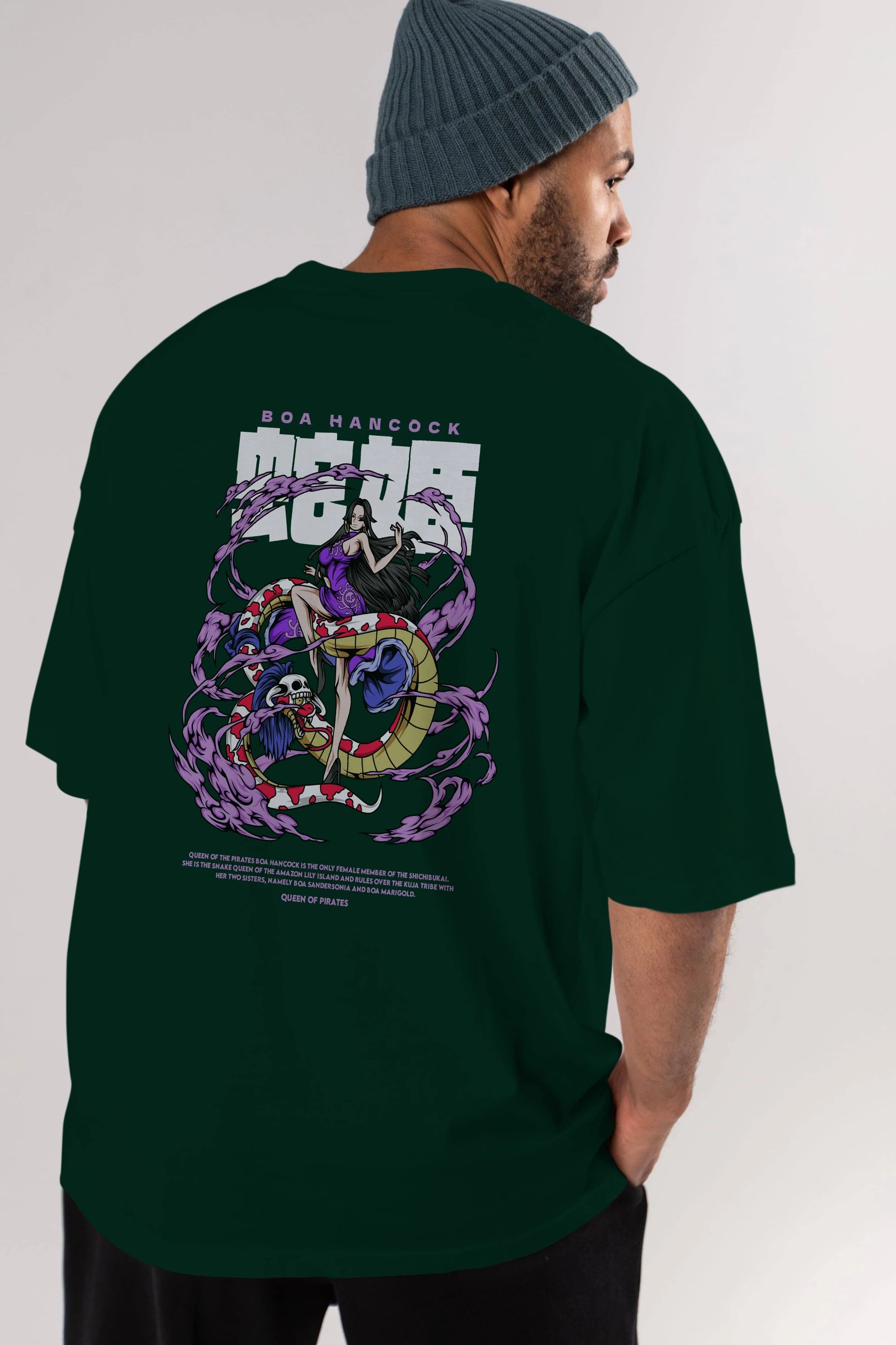 Boa Hancock Anime Arka Baskılı Oversize t-shirt Erkek Kadın Unisex