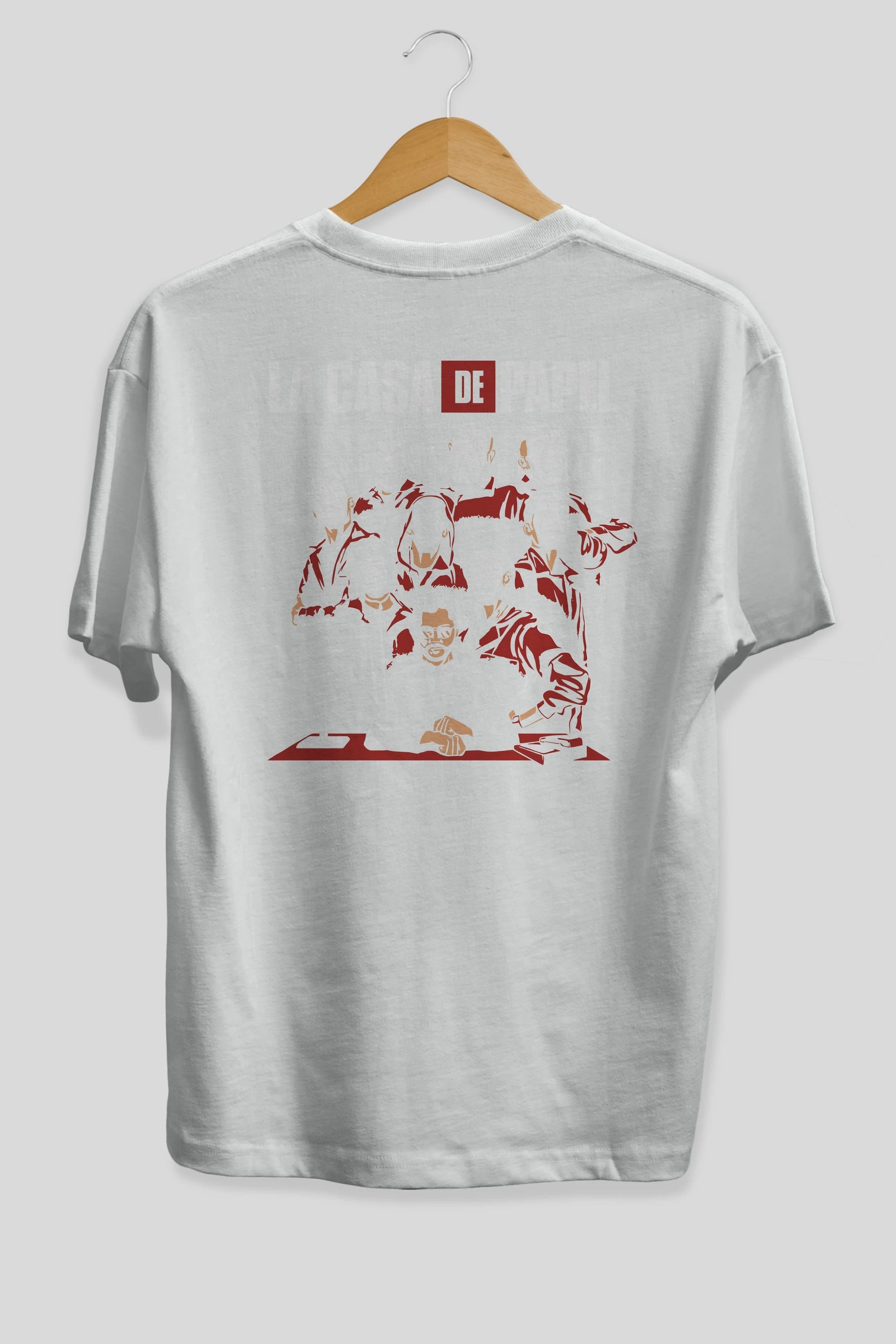 La Casa De Papel (5) Arka Baskılı Oversize t-shirt Erkek Kadın Unisex %100 Pamuk Bisiklet Yaka tişort