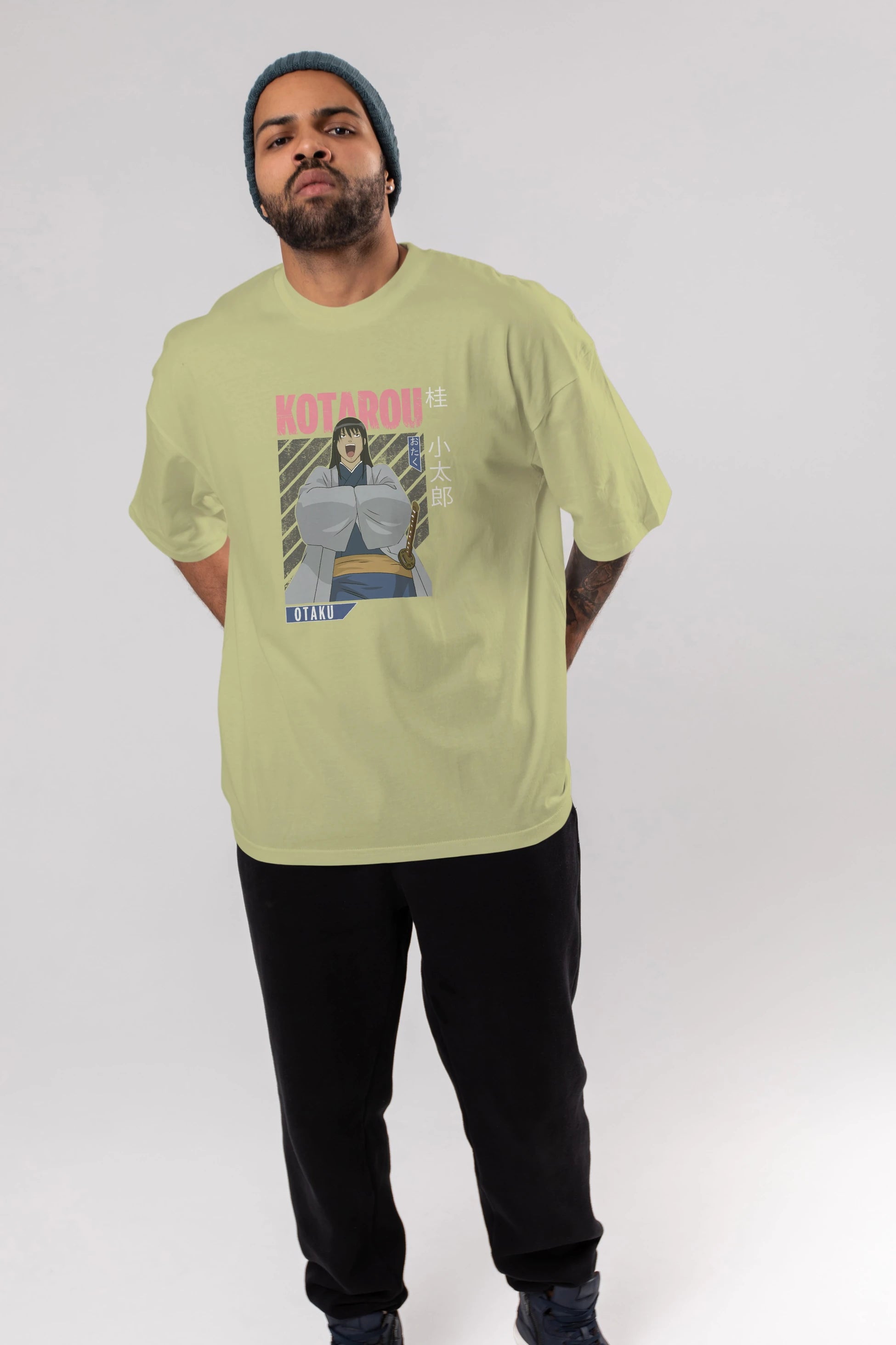 Kotarou Katsura GINTAMA 1 Anime Ön Baskılı Oversize t-shirt %100 pamuk Erkek Kadın Unisex