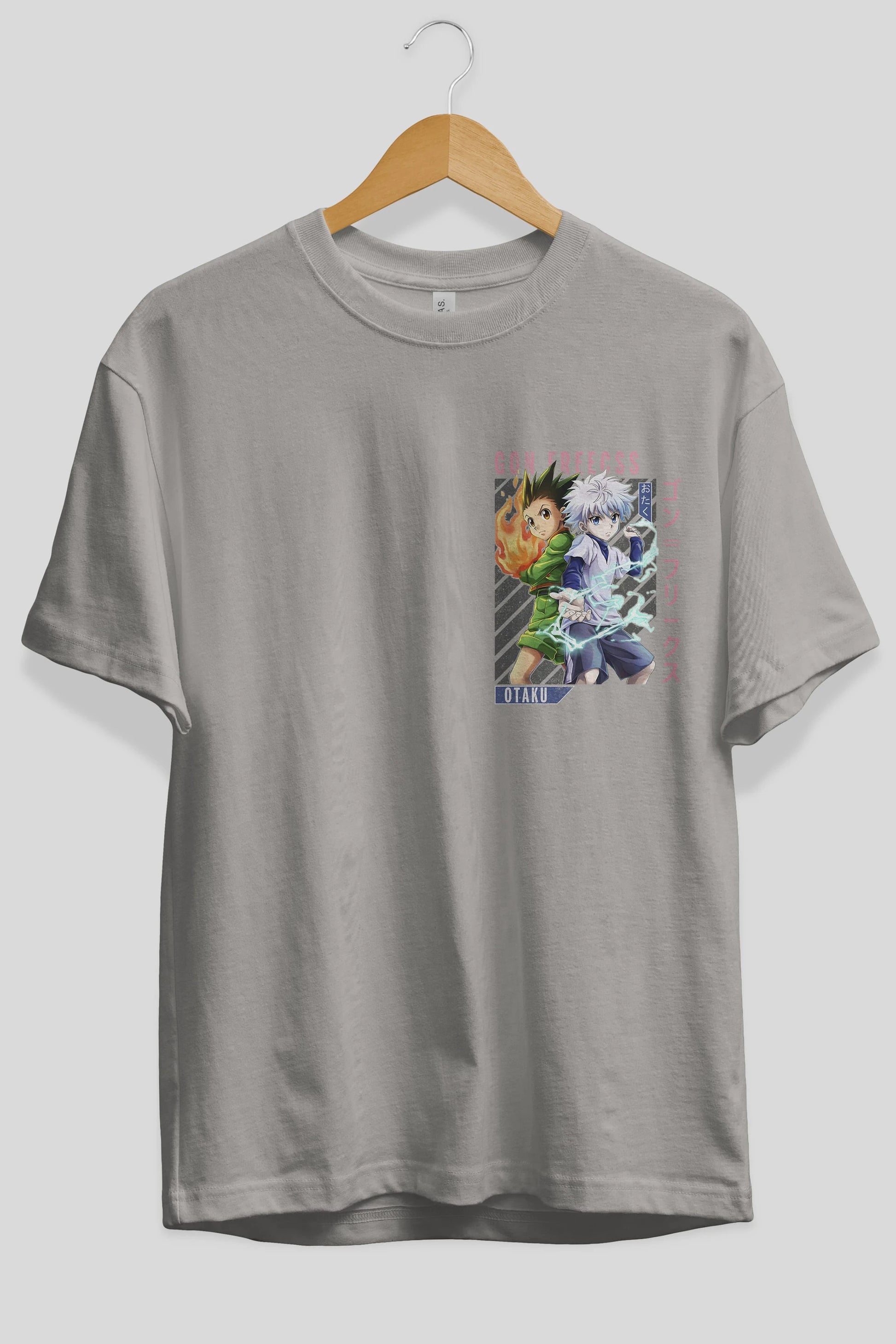Gon Freecss HUNTER X HUNTER 1 Ön Sol Baskılı Oversize t-shirt Erkek Kadın Unisex %100 Pamuk Bisiklet Yaka tişort