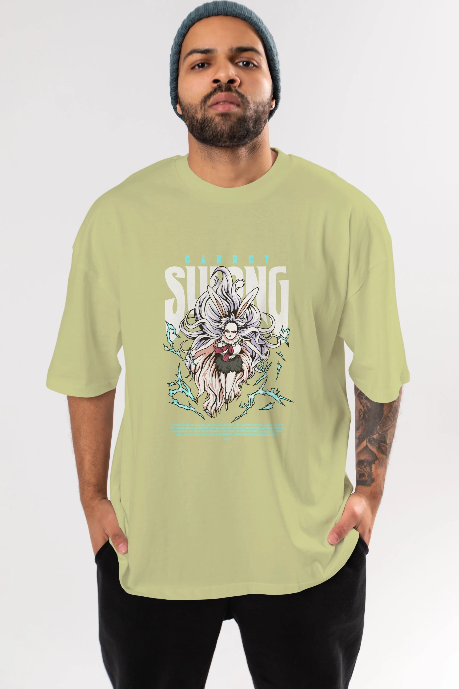 Carrot Sulong Anime Ön Baskılı Oversize t-shirt %100 pamuk Erkek Kadın Unisex