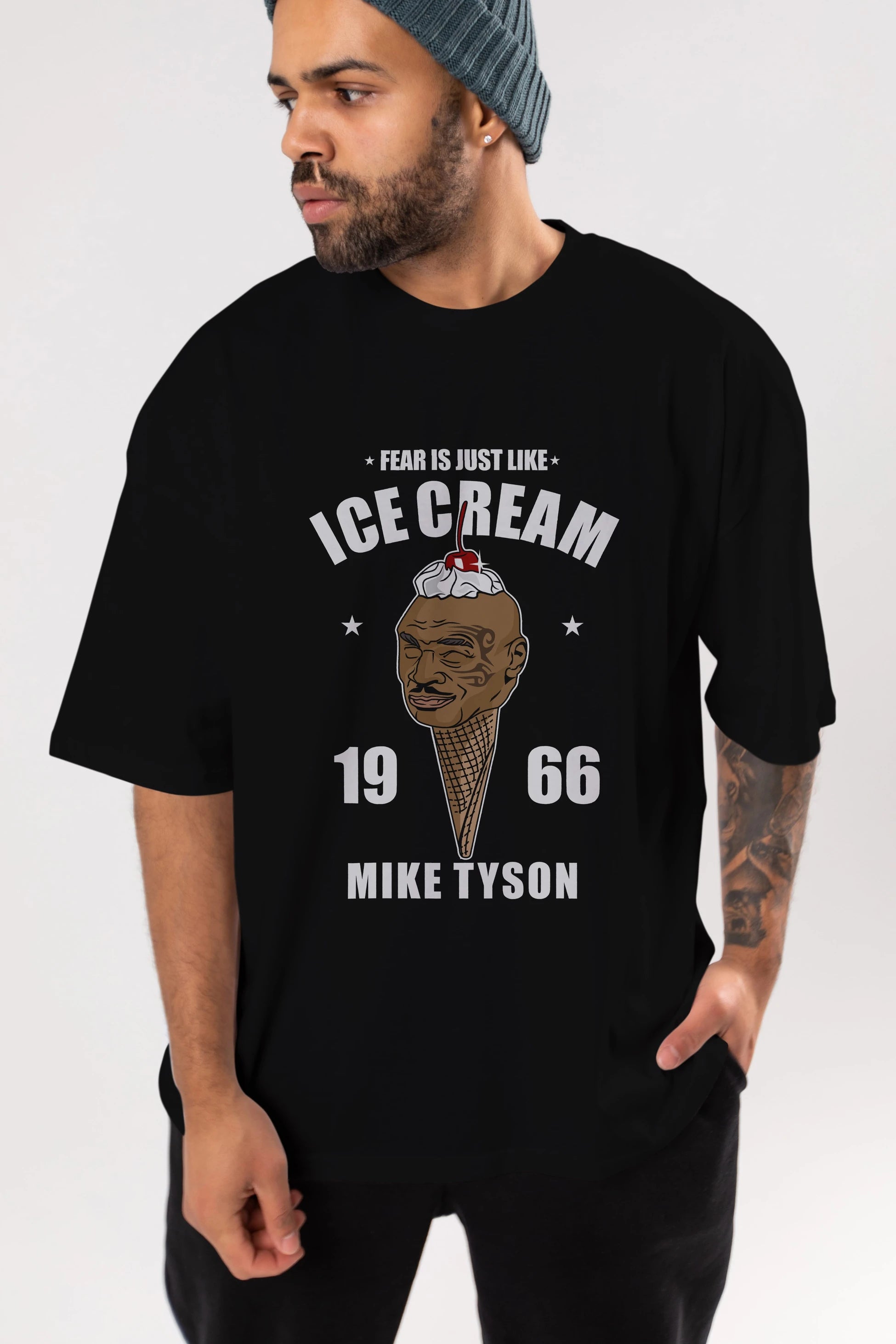 Tyson Ice Cream Ön Baskılı Oversize t-shirt Erkek Kadın Unisex %100 Pamuk tişort