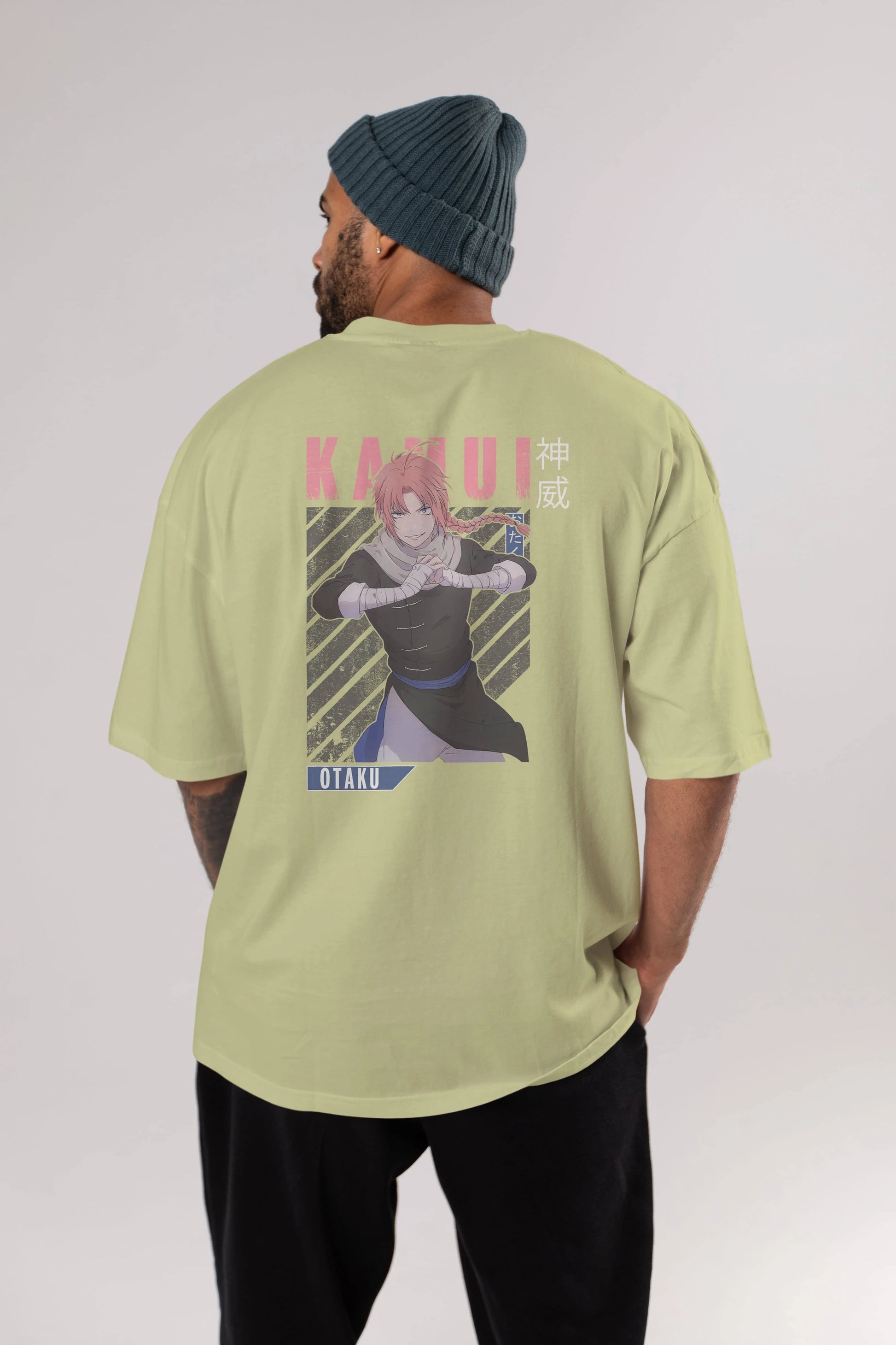 Kamui GINTAMA Anime Arka Baskılı Oversize t-shirt Erkek Kadın Unisex